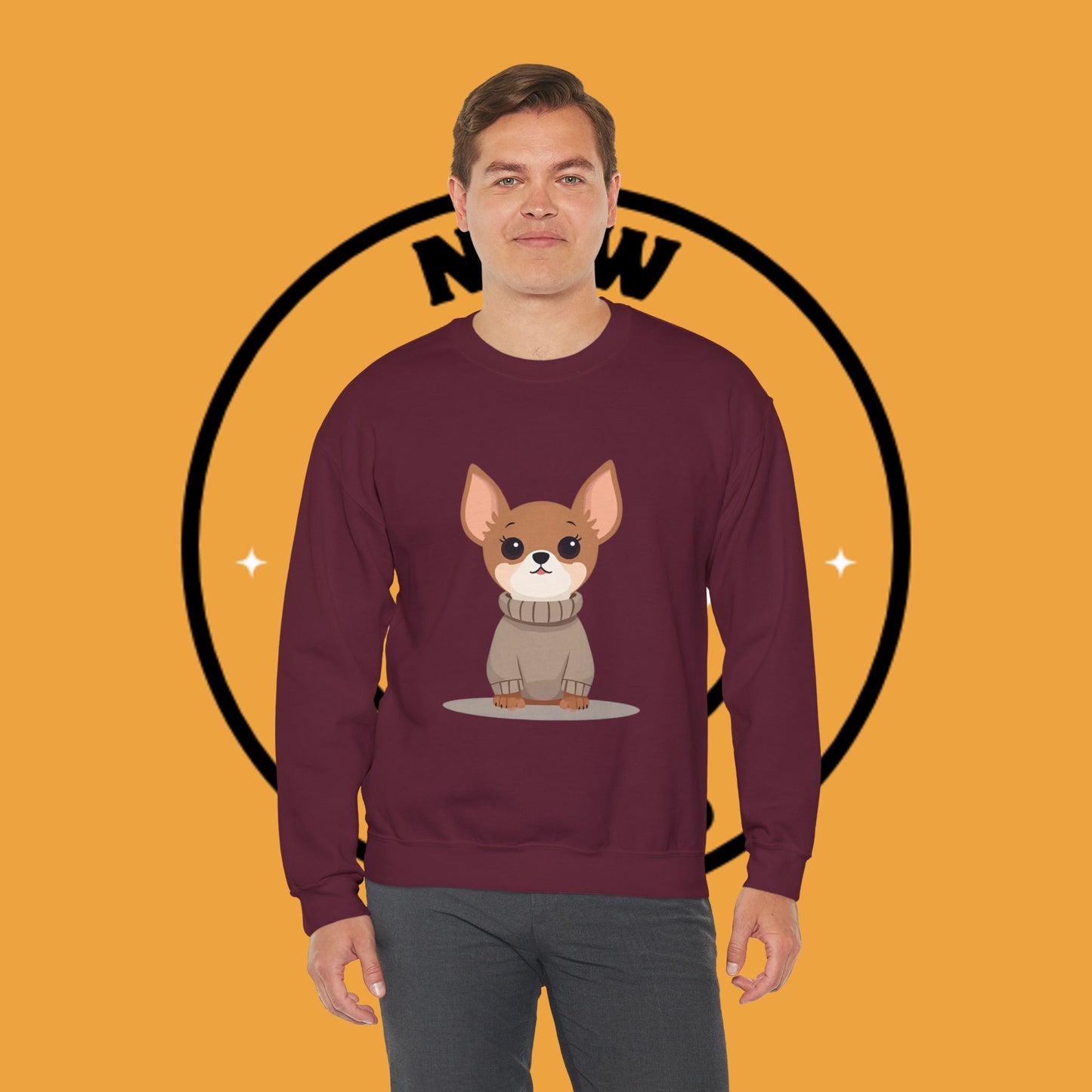 Cute Chihuahua Kawaii Sweatshirt | Cozy Dog in Sweater Design | Adorable Pet Lover Gift