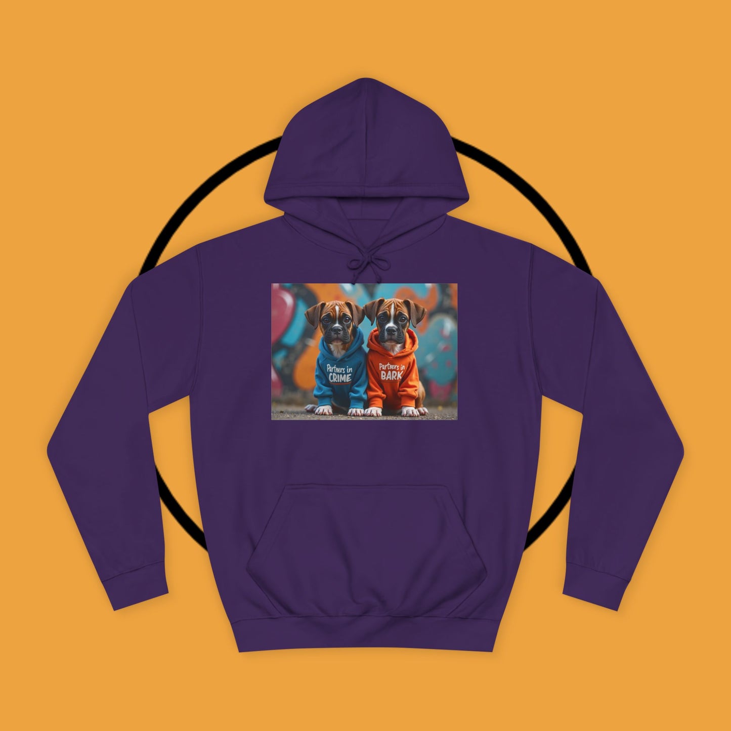 Partners in Crime & Bark Boxer Hoodie | Best Friends Dog Gift | Matching Pet Apparel | Friendship Goals