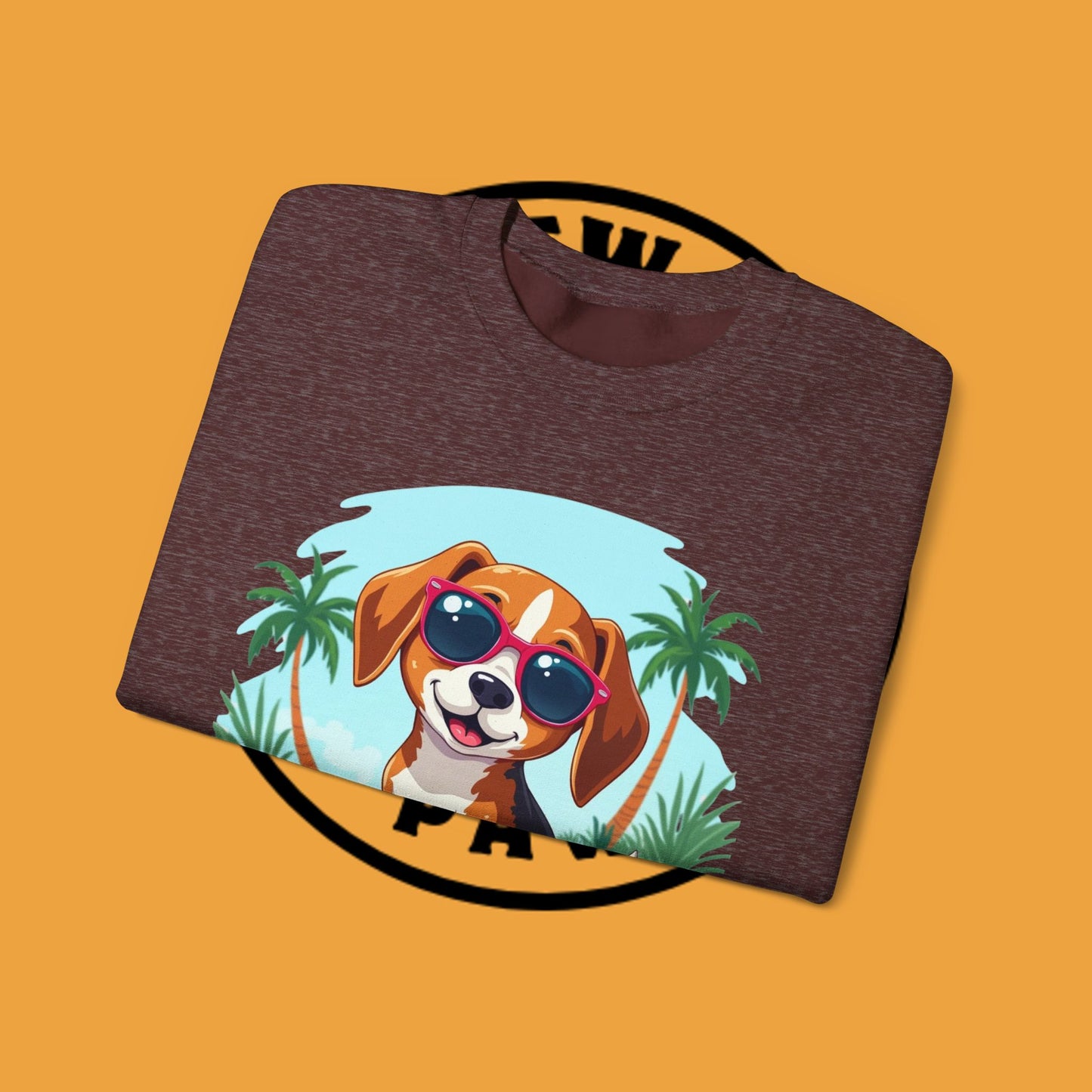Dog Lover Crewneck Sweatshirt - Beagle surfista - Cool Summer Beagle Surfboard Sweatshirt β Perfect for Beach Vibes!