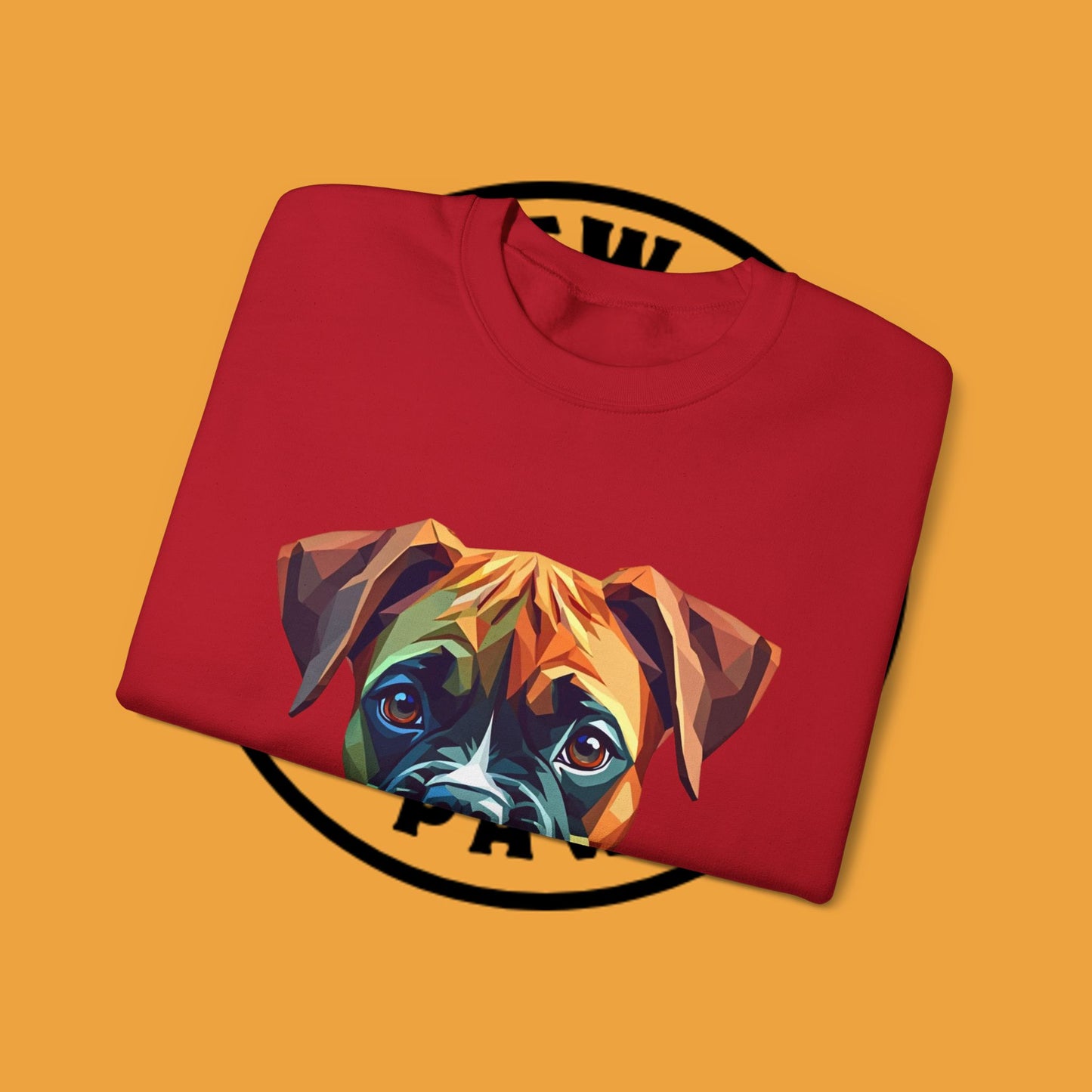 Geometric Boxer Dog Crewneck Sweatshirt - Polygon Art Pet Portrait - Modern Design Lover Gift