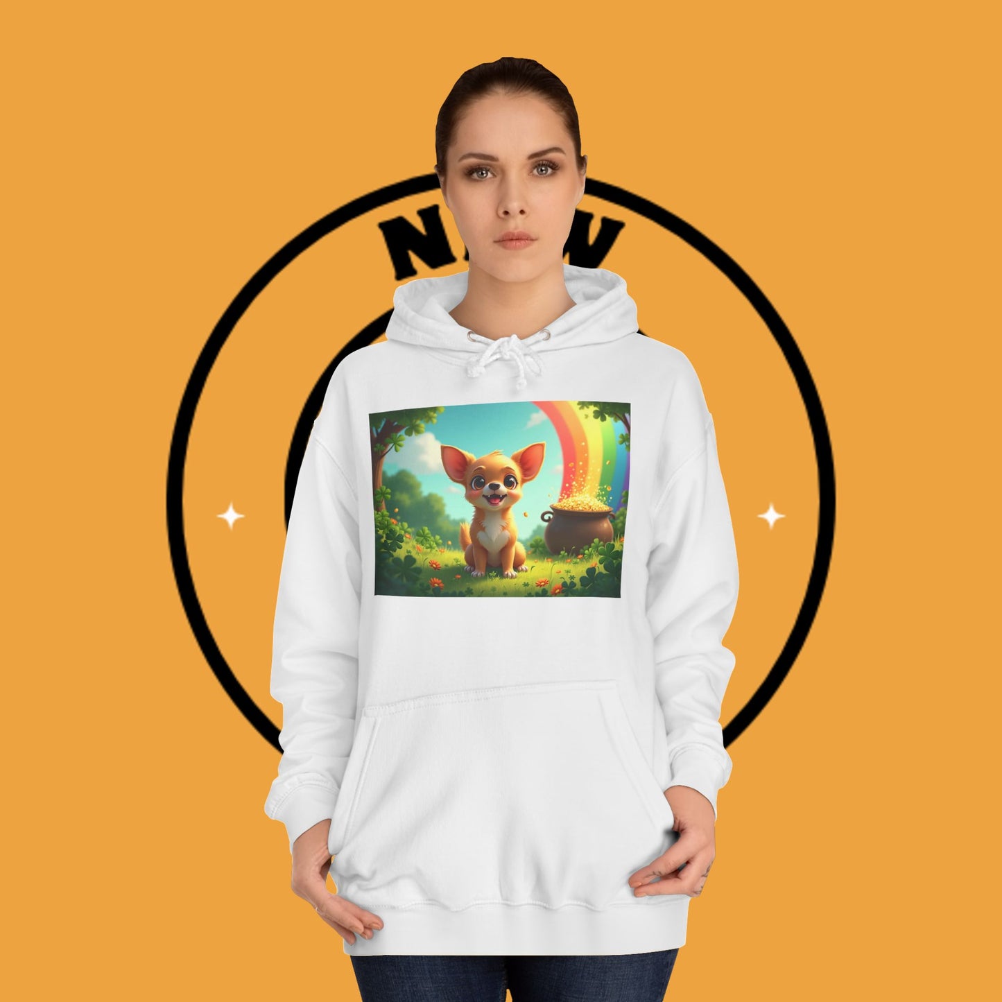 Lucky Rainbow Chihuahua Hoodie - St. Patrick's Day Magical Puppy Sweatshirt