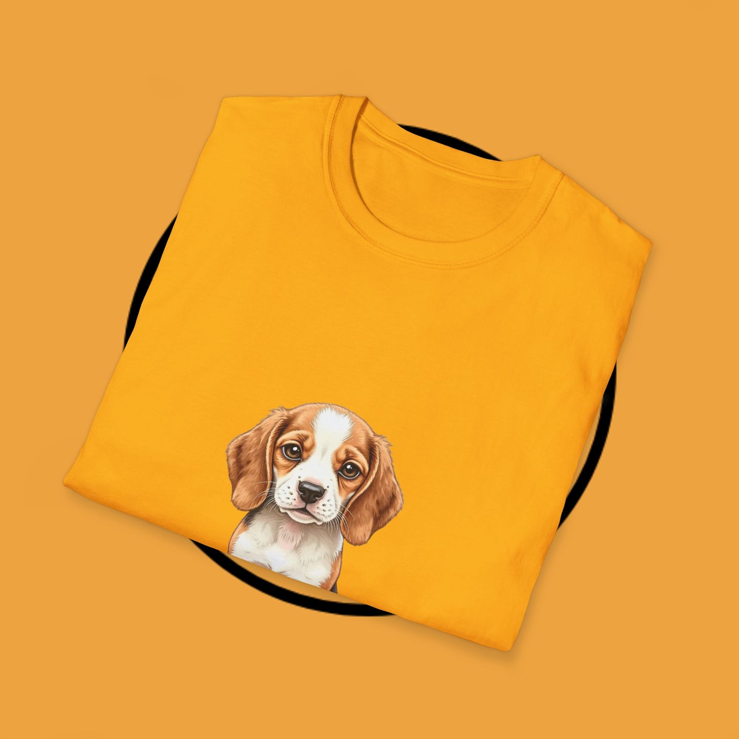 Realistic Beagle Puppy Portrait T-Shirt - Adorable Dog Face Graphic Tee for Pet Lovers