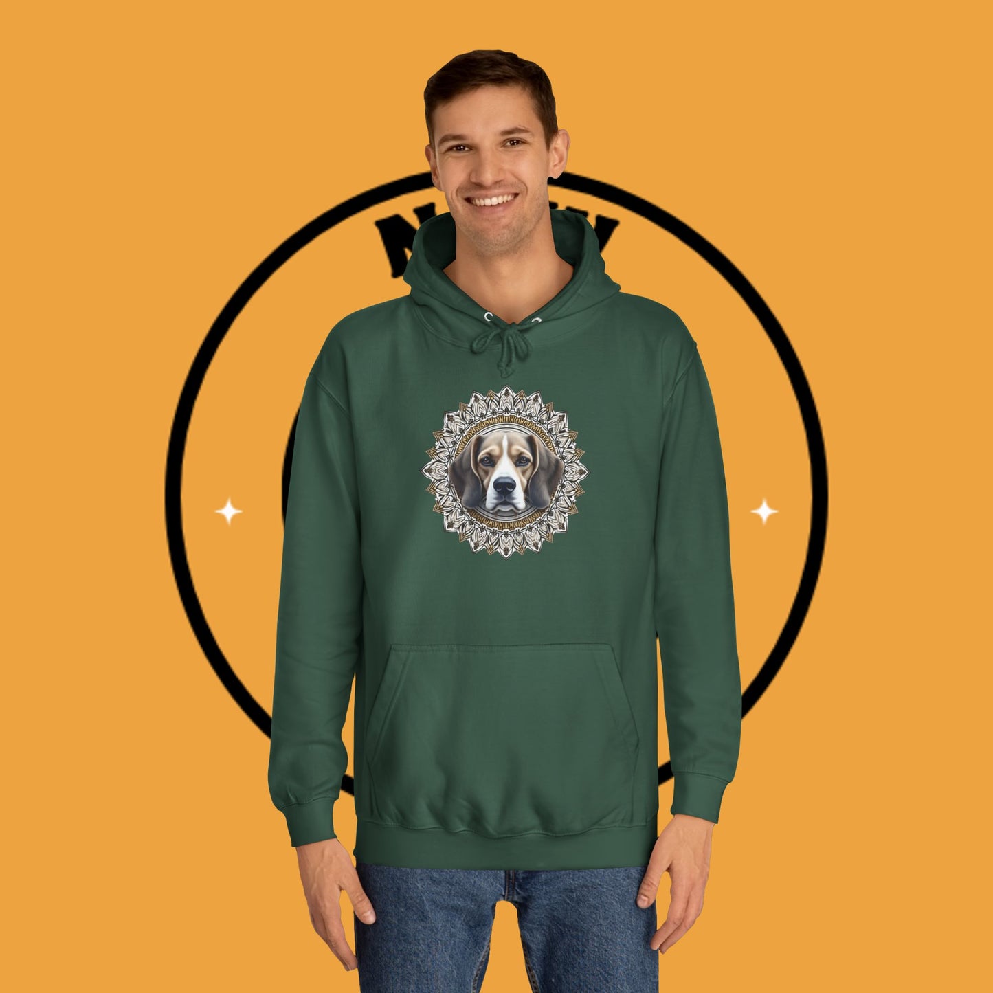 🕉️ Sacred Beagle Mandala Hoodie - Where Spirituality Meets Canine Love! ✨Royal Beagle Mandala Hoodie 🐾✨- Unisex Hoodie