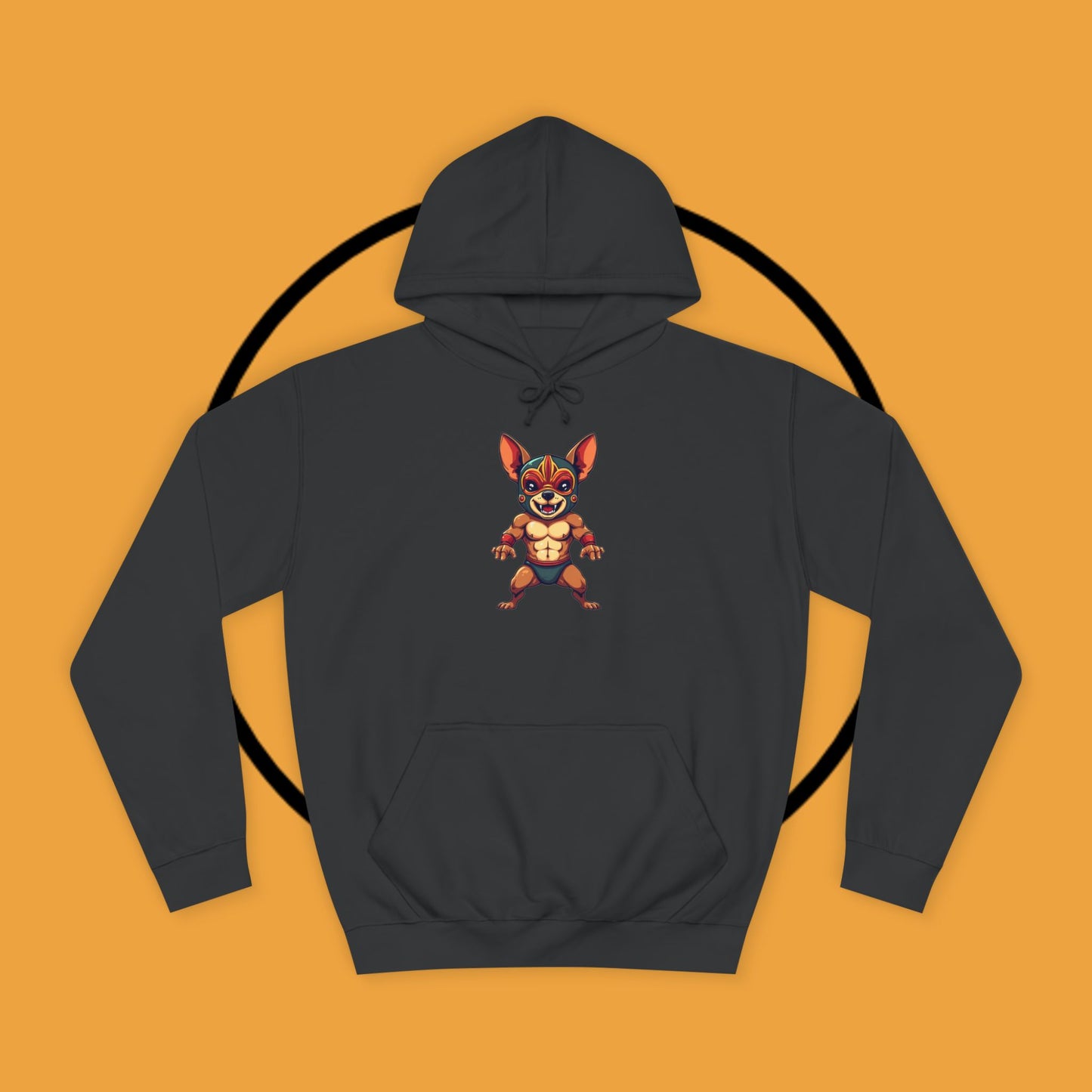 "Luchador Chihuahua Wrestling Hoodie | Mexican Lucha Libre Dog Mask | Wrestler Pet Art | Funny Fighting Dog Gift"