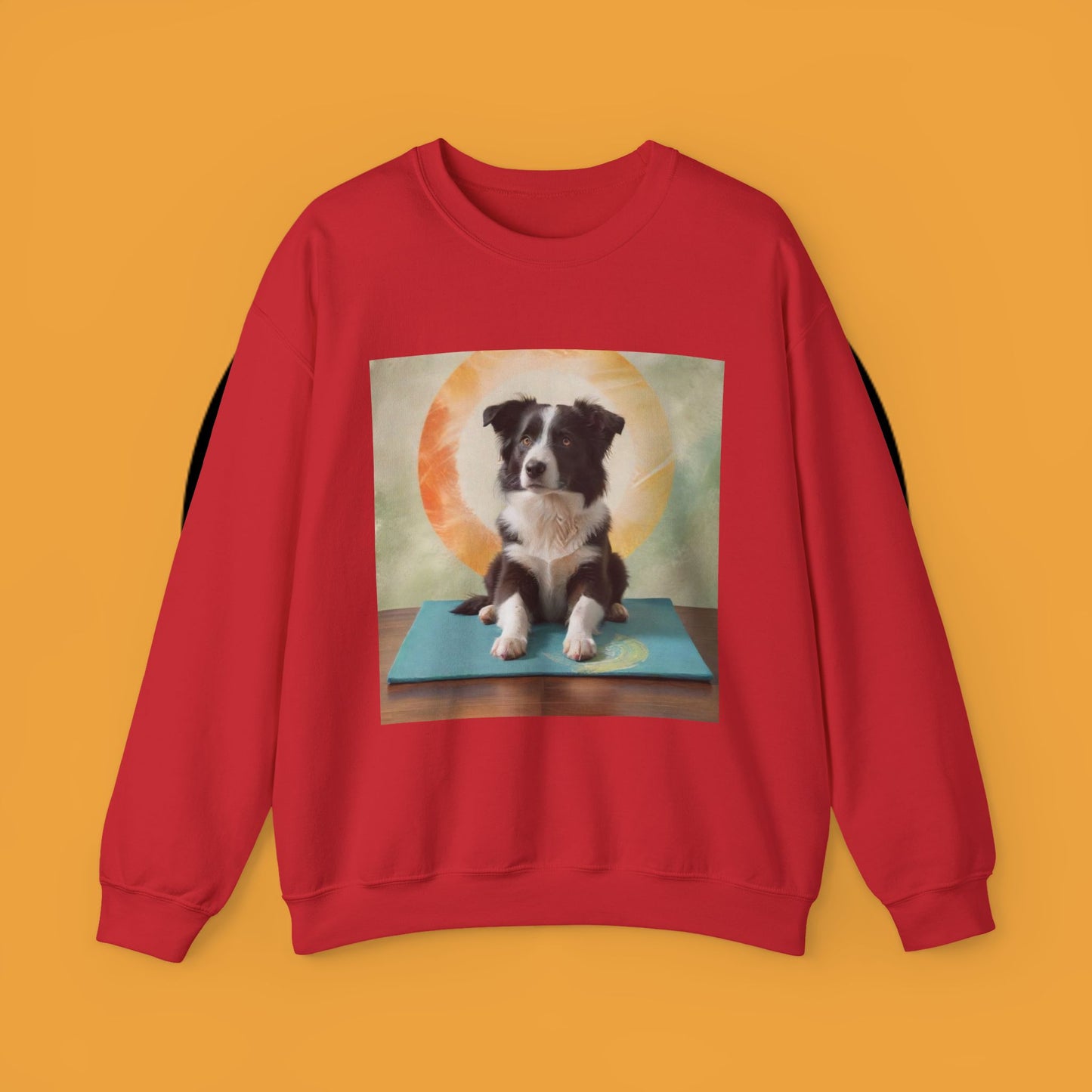 Zen Border Collie Yoga Dog Crewneck Sweatshirt - Meditation Pet Lover Gift | Spiritual Animal Art