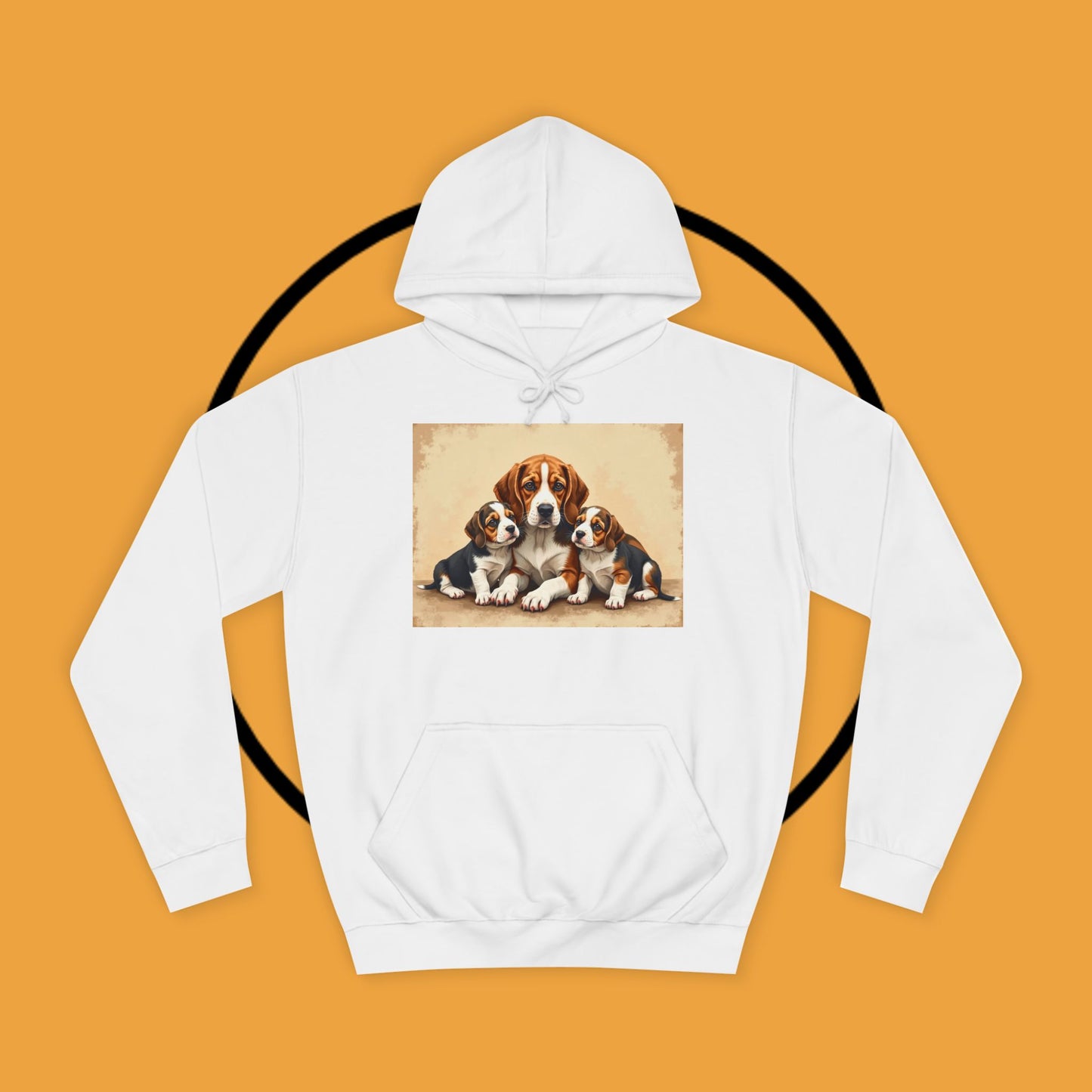 π¨βπ©βπ§βπ¦ Beagle Family Portrait Hoodie - Love Multiplied by Three! πΎ - Unisex Hoodie