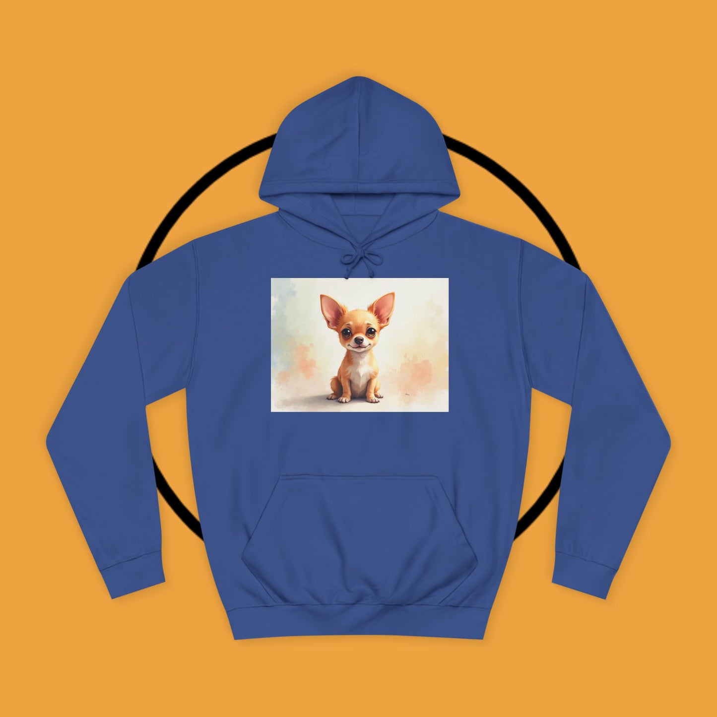 Watercolor Chihuahua Puppy Hoodie - Artistic Dog Portrait Sweatshirt