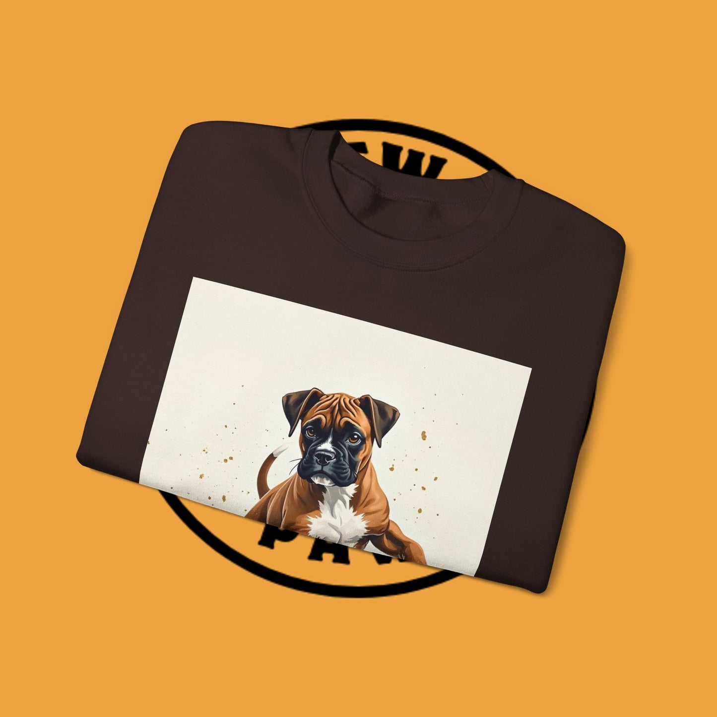 Running Boxer Puppy Crewneck Sweatshirt | Artistic Dog Lover Gift | Dynamic Movement Design