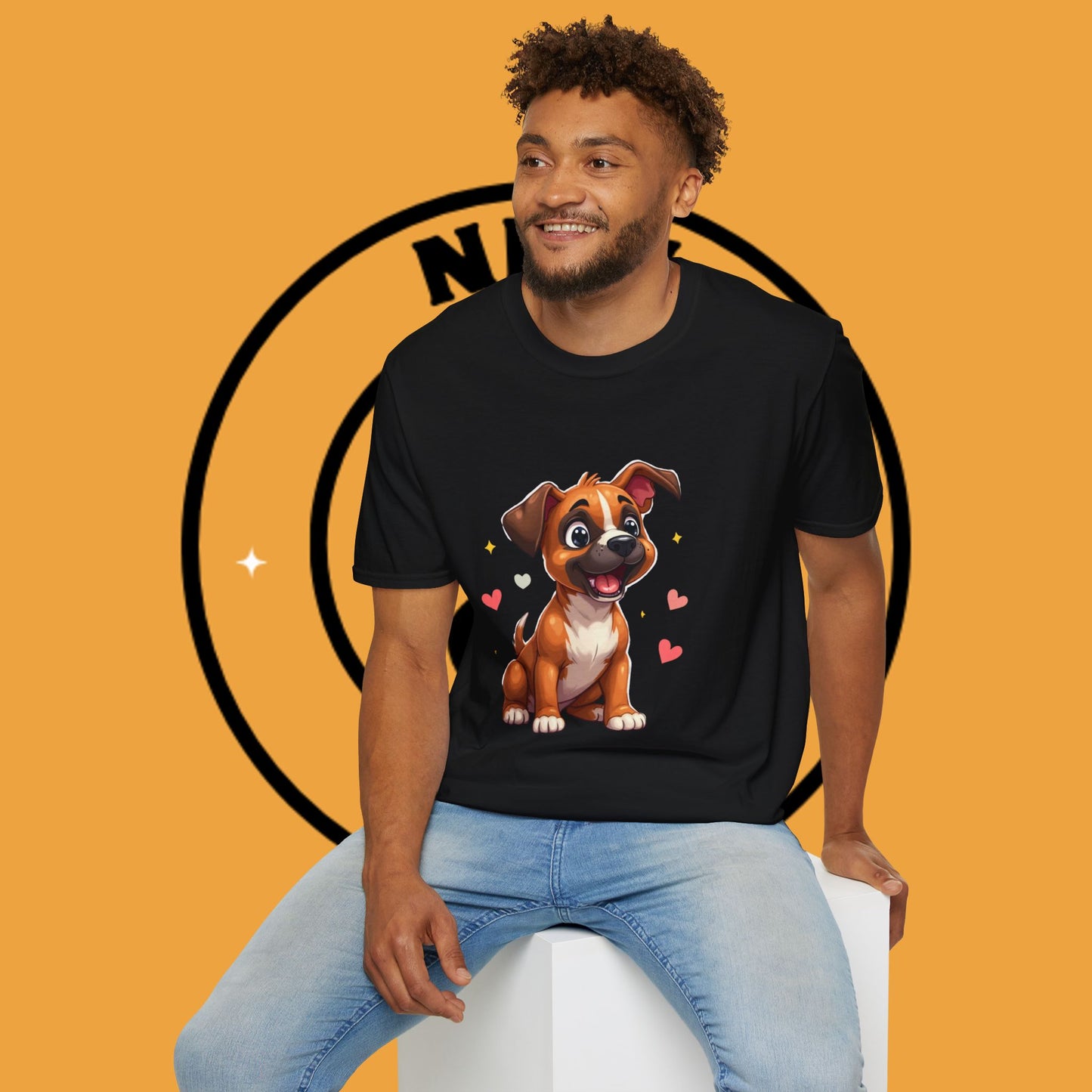 Cute Boxer Puppy Love T-Shirt - Happy Dog Heart Design Tee for Dog Lovers