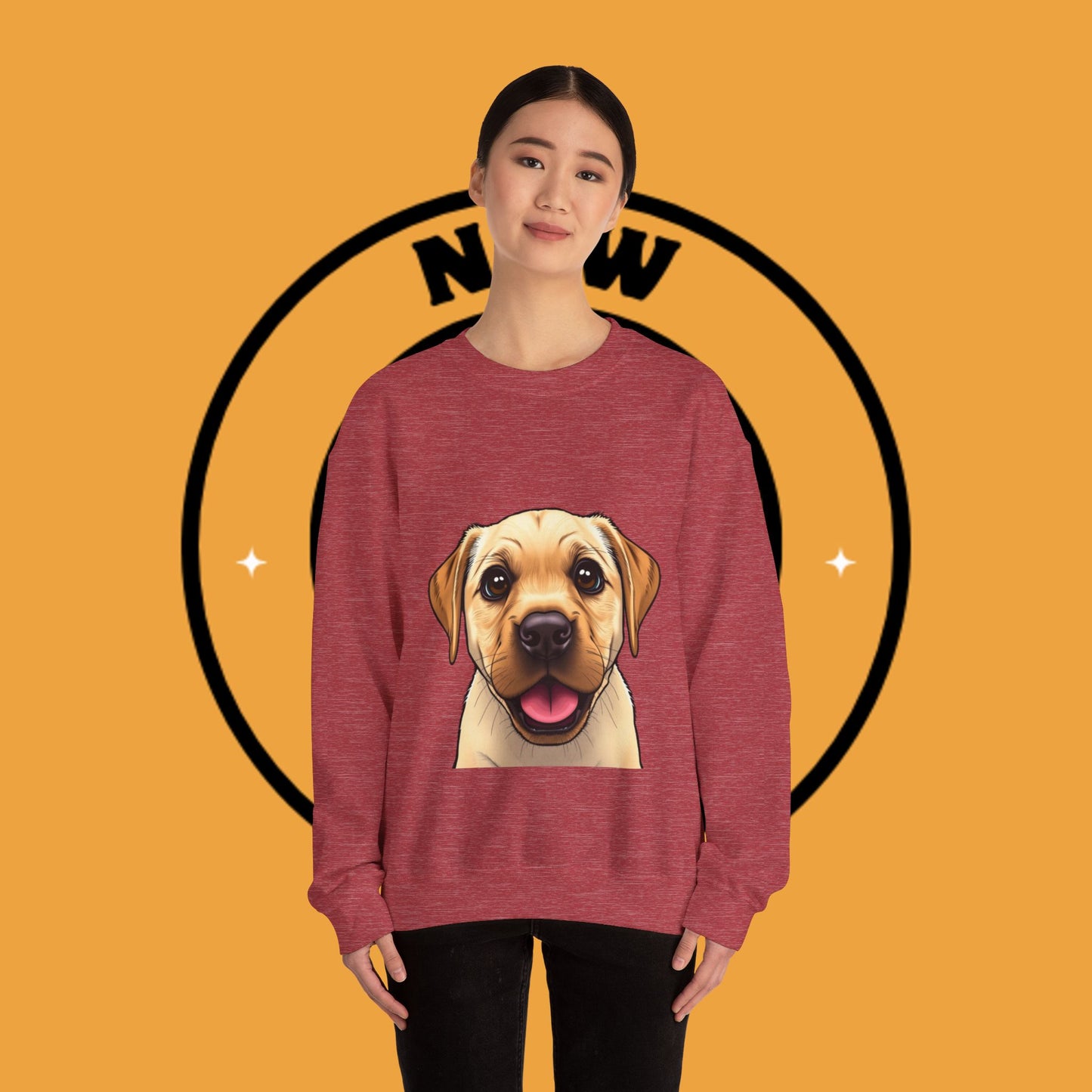 Labrador Puppy Crewneck Sweatshirt - Cartoon Dog Digital Art