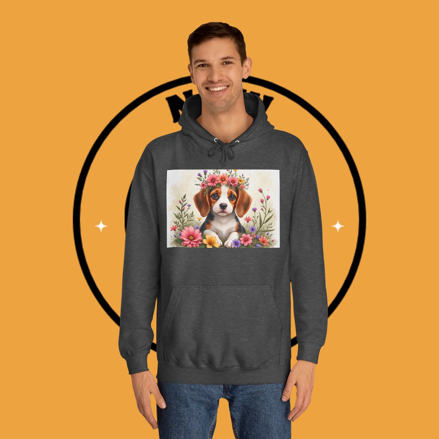 ๐ธ Enchanted Garden Beagle Hoodie - Where Cuteness Blooms! ๐ถ - Unisex Hoodie