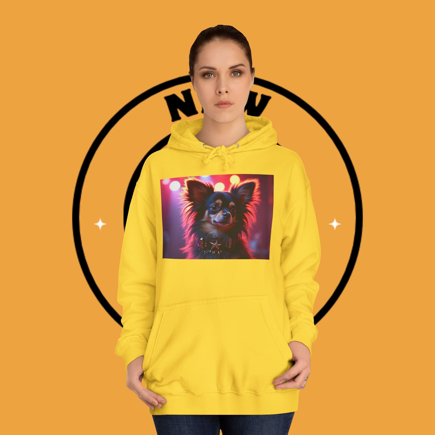 Glamorous Long-Haired Chihuahua Hoodie - Luxury Dog Portrait Pullover