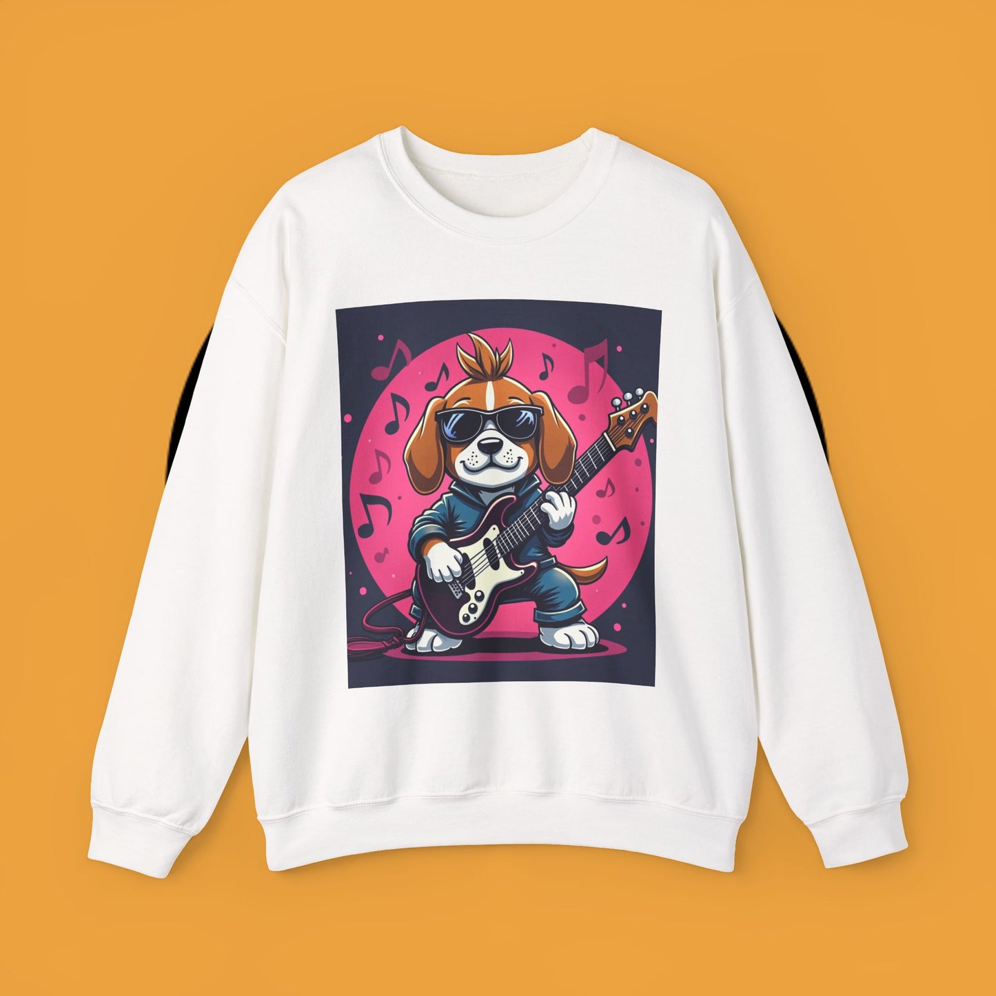 Dog Lover Crewneck Sweatshirt - Beagle Rockstar ๐ธ ROCK STAR BEAGLE SWEATSHIRT - UNLEASH YOUR INNER ROCKSTAR! ๐ธ