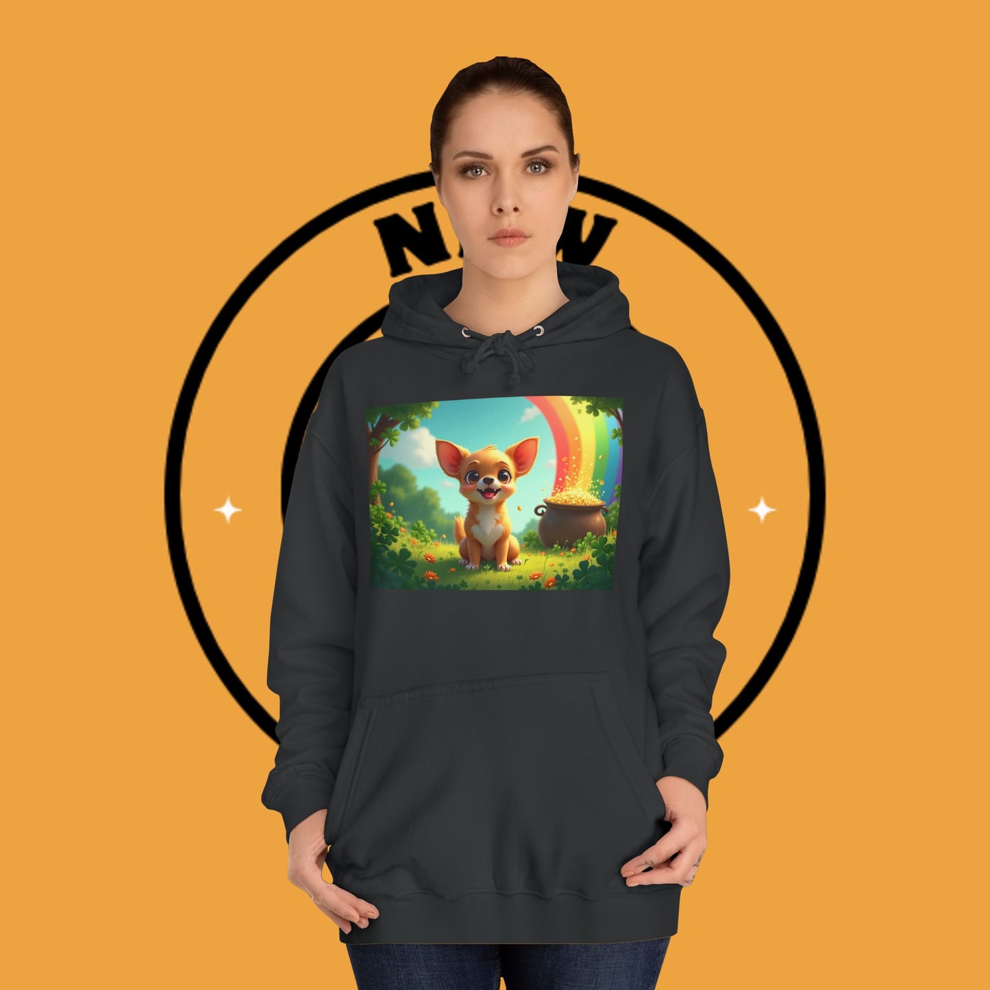 Lucky Rainbow Chihuahua Hoodie - St. Patrick's Day Magical Puppy Sweatshirt