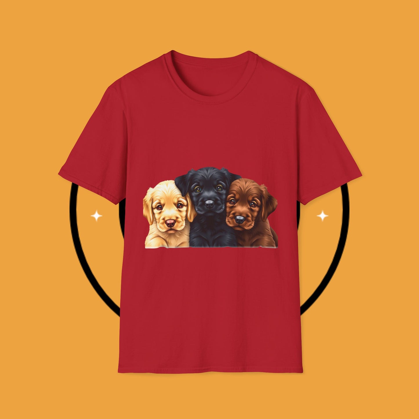 3 Adorable Retrievers Puppys - Dog - Unisex T-Shirt Design "Retriever Squad ๐พ | Trio of Cuteness T-Shirt for Dog Devotees"