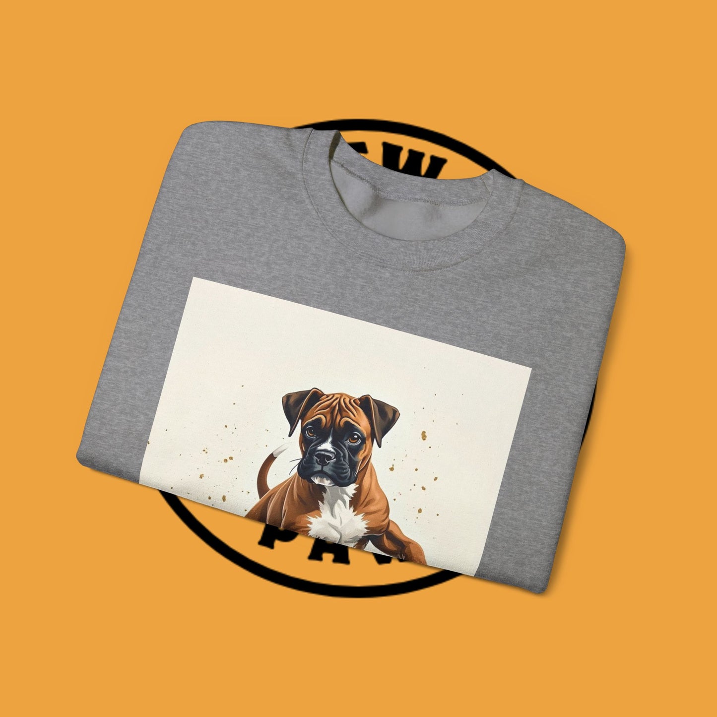 Running Boxer Puppy Crewneck Sweatshirt | Artistic Dog Lover Gift | Dynamic Movement Design