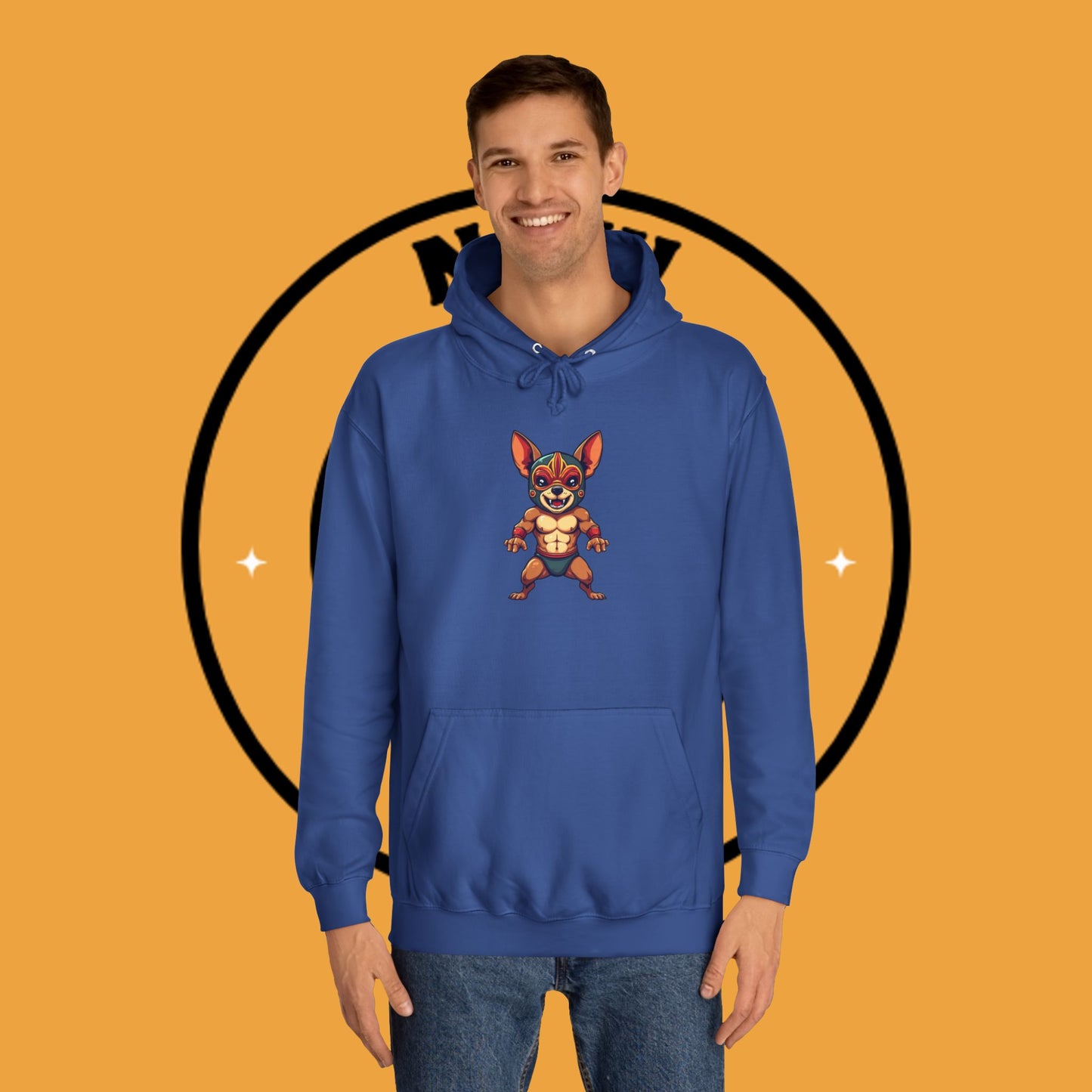 "Luchador Chihuahua Wrestling Hoodie | Mexican Lucha Libre Dog Mask | Wrestler Pet Art | Funny Fighting Dog Gift"