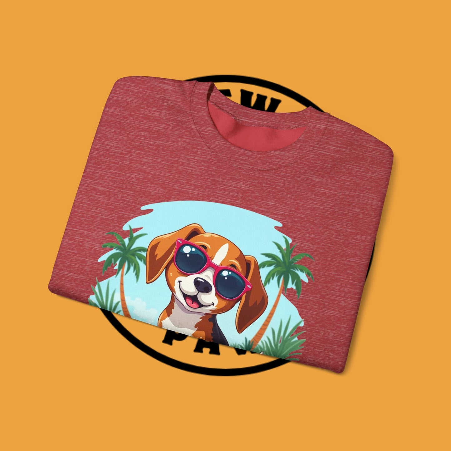 Dog Lover Crewneck Sweatshirt - Beagle surfista - Cool Summer Beagle Surfboard Sweatshirt β Perfect for Beach Vibes!