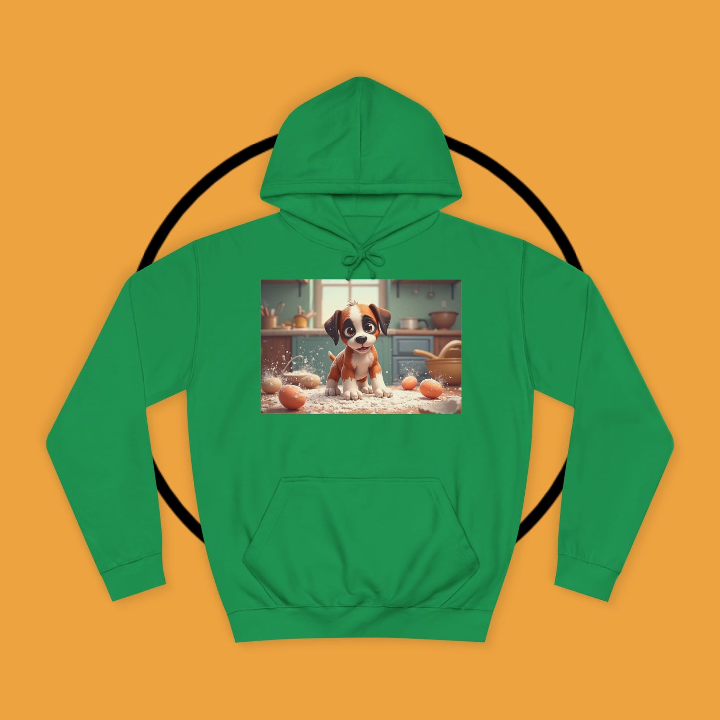 Adorable Mischievous Boxer Puppy Hoodie - Cute Kitchen Chaos Design | Dog Lover Gift