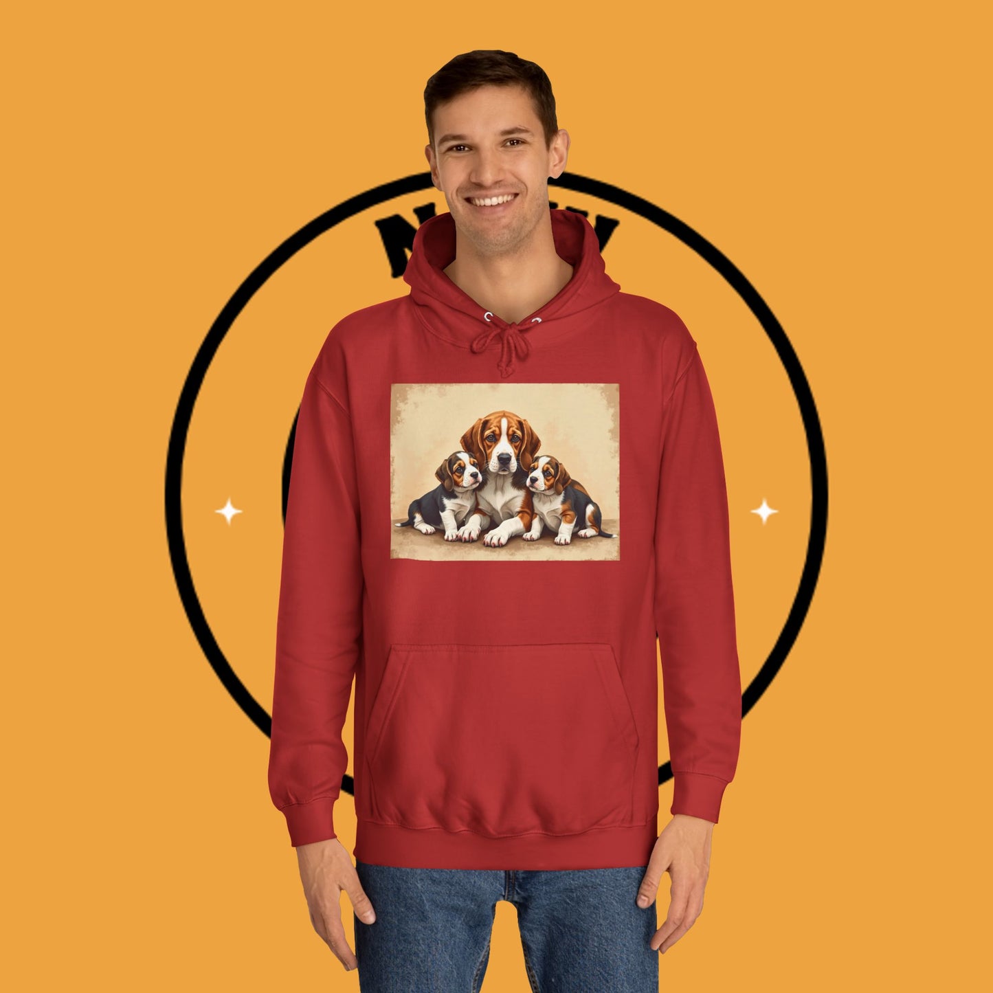 π¨βπ©βπ§βπ¦ Beagle Family Portrait Hoodie - Love Multiplied by Three! πΎ - Unisex Hoodie