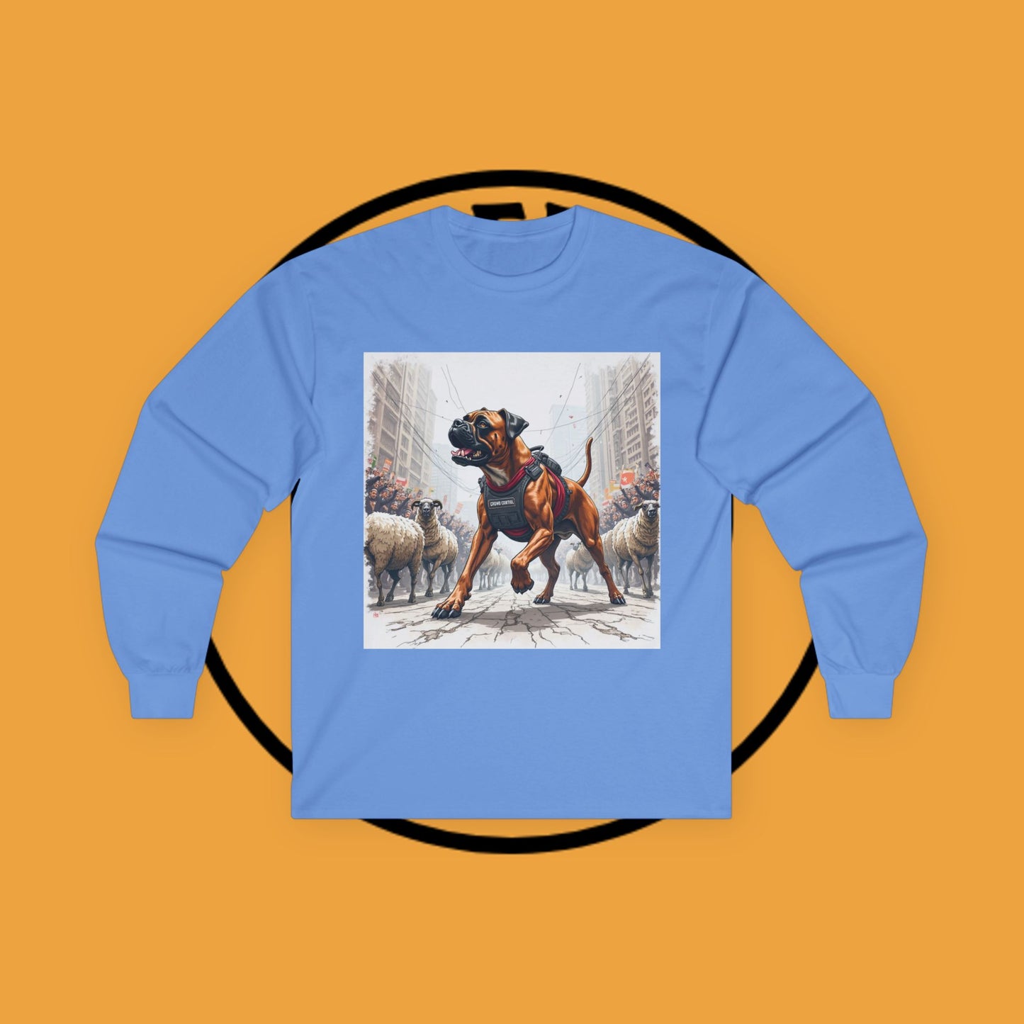 Crowd Control Dog Long Sleeve Tee - Tactical K9 Urban Sheep Herding Shirt