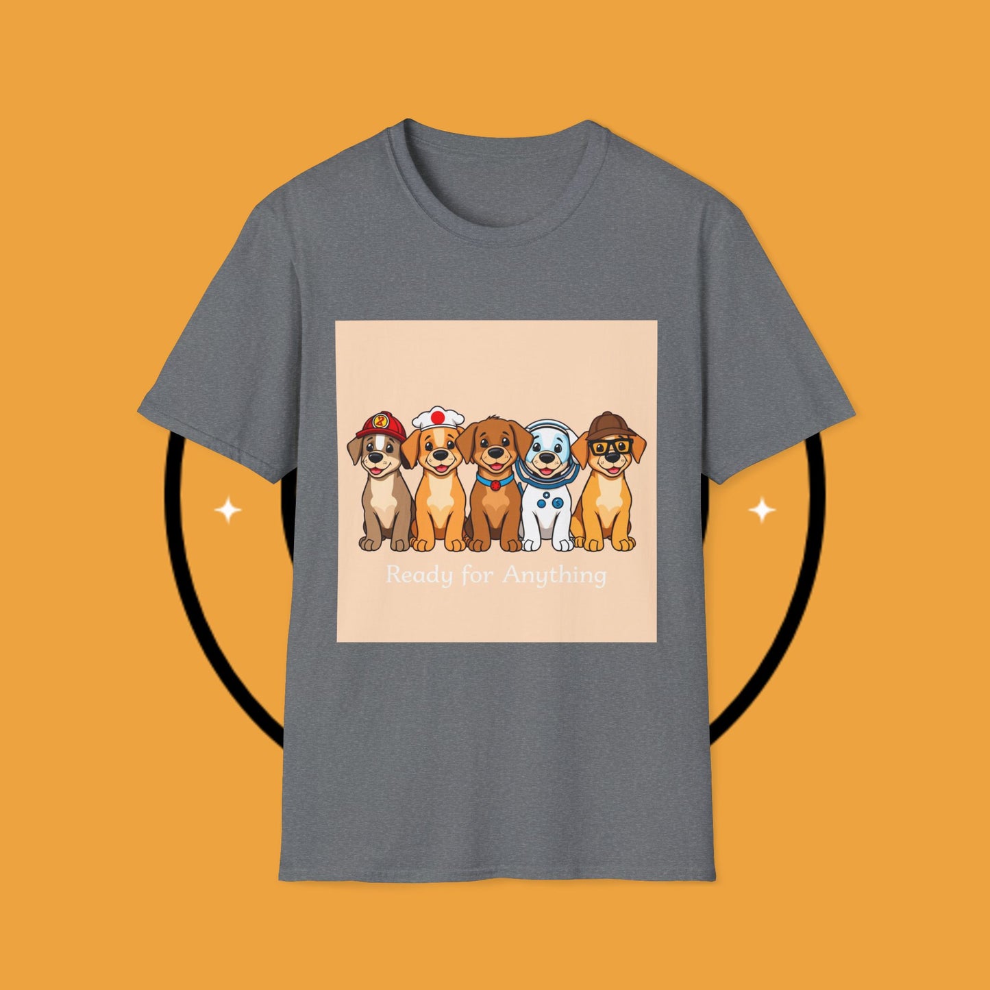 Puppy Professionals ๐พ | Ready for Anything T-Shirt for Career - Curious Canine Lovers - Unisex T-Shirt Design