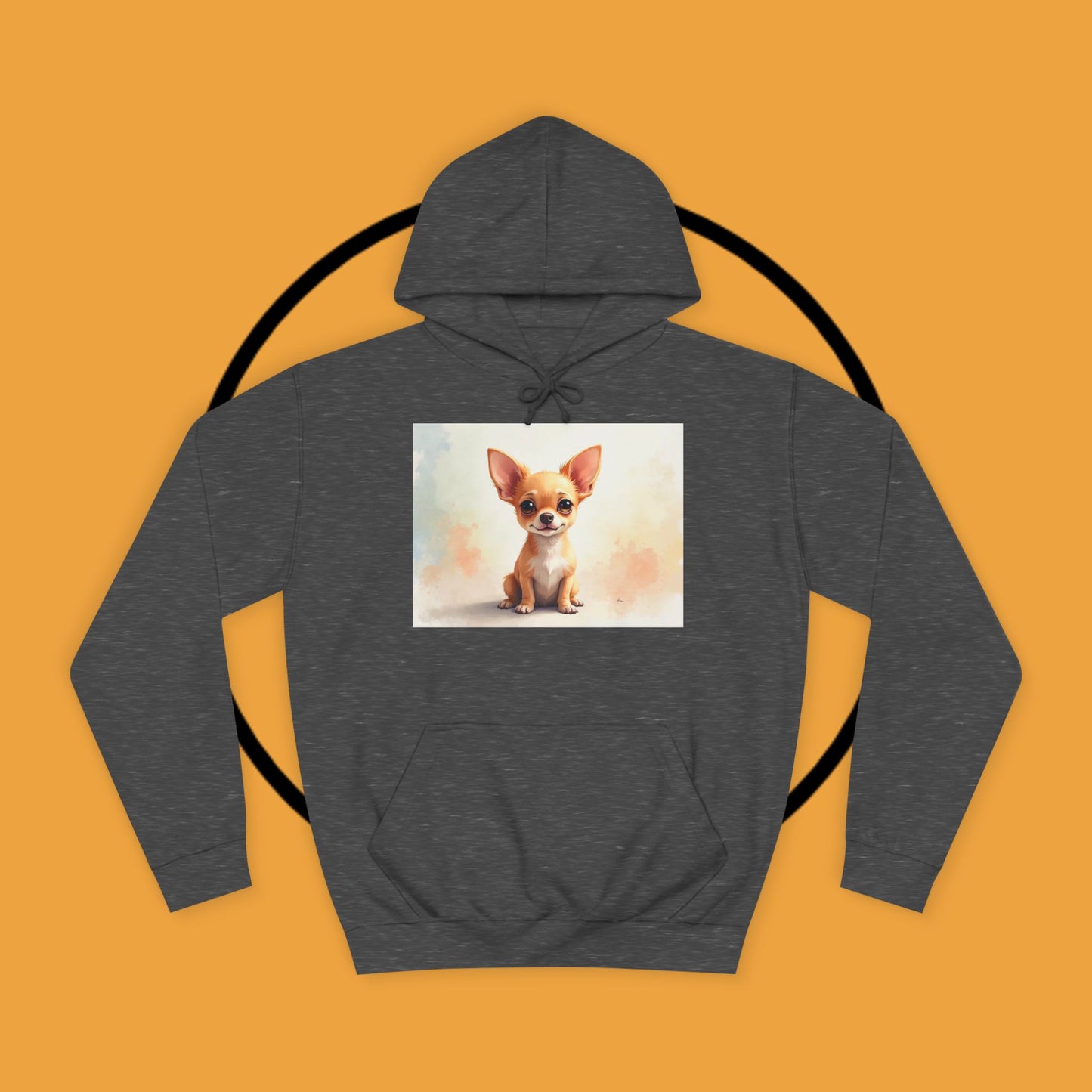 Watercolor Chihuahua Puppy Hoodie - Artistic Dog Portrait Sweatshirt