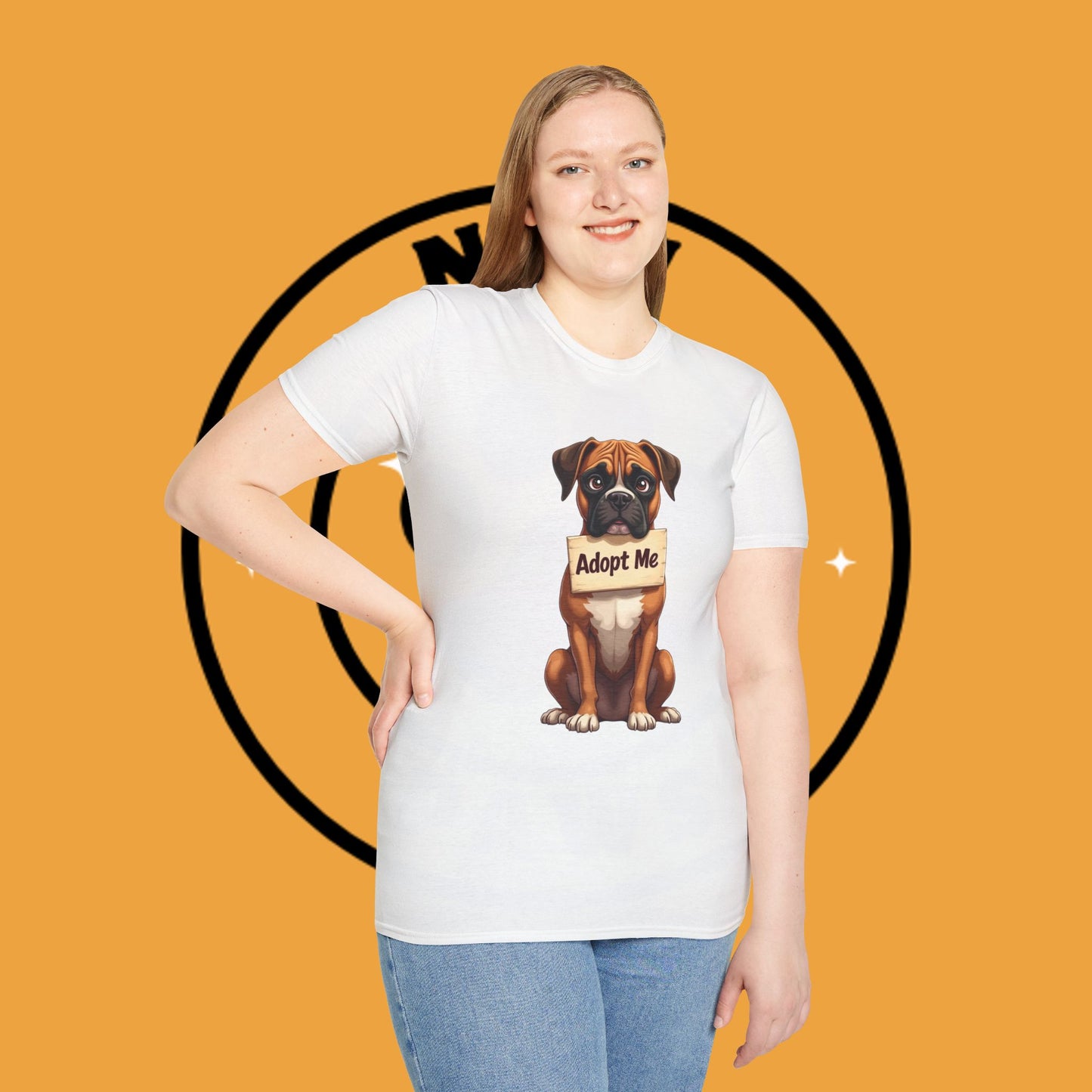 Adopt Me Boxer Dog T-Shirt - Cute Animal Rescue Awareness Tee for Dog Lovers