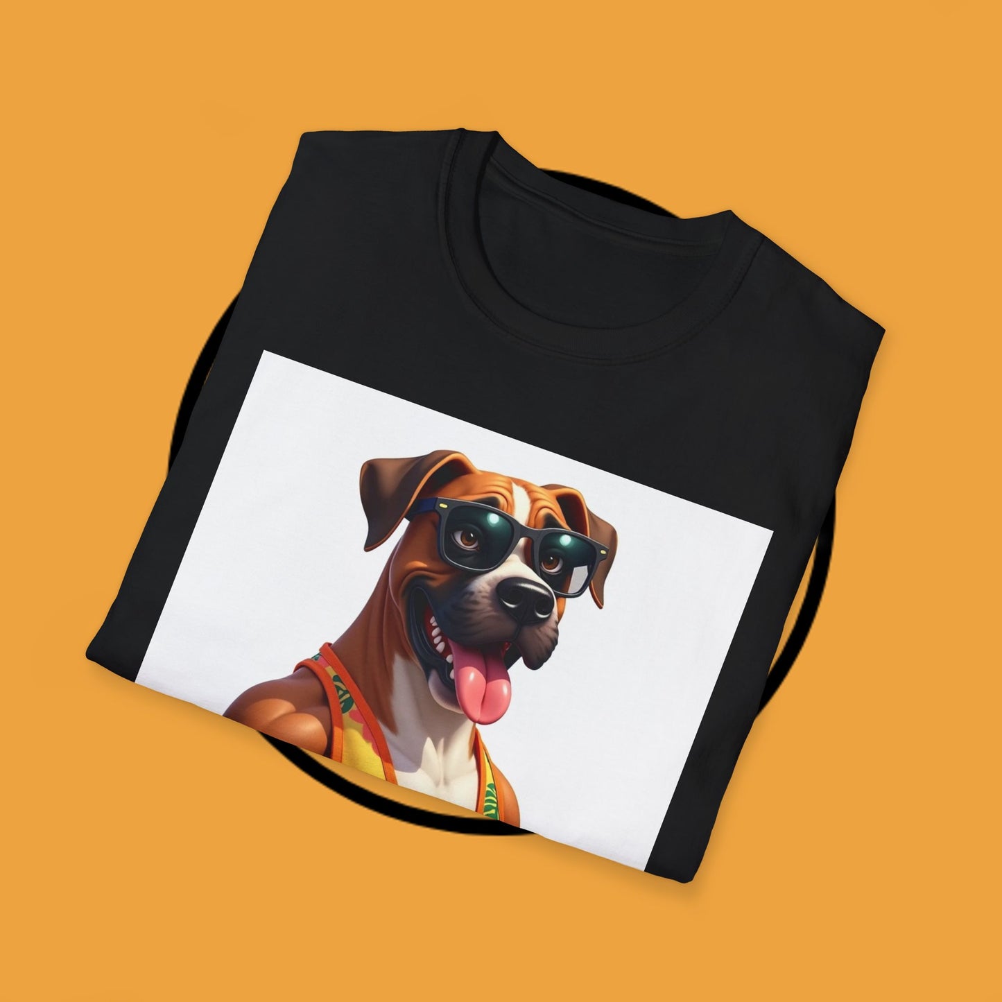 "Buff Beach Boxer" Summer Vacation T-Shirt / Buff Boxer Dog T-Shirt - Funny Muscular Beach Dog Tee