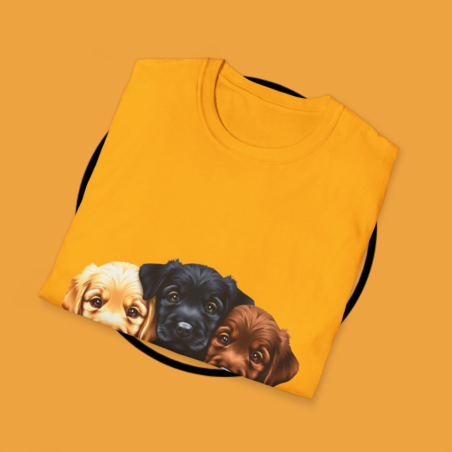 3 Adorable Retrievers Puppys - Dog - Unisex T-Shirt Design "Retriever Squad ๐พ | Trio of Cuteness T-Shirt for Dog Devotees"