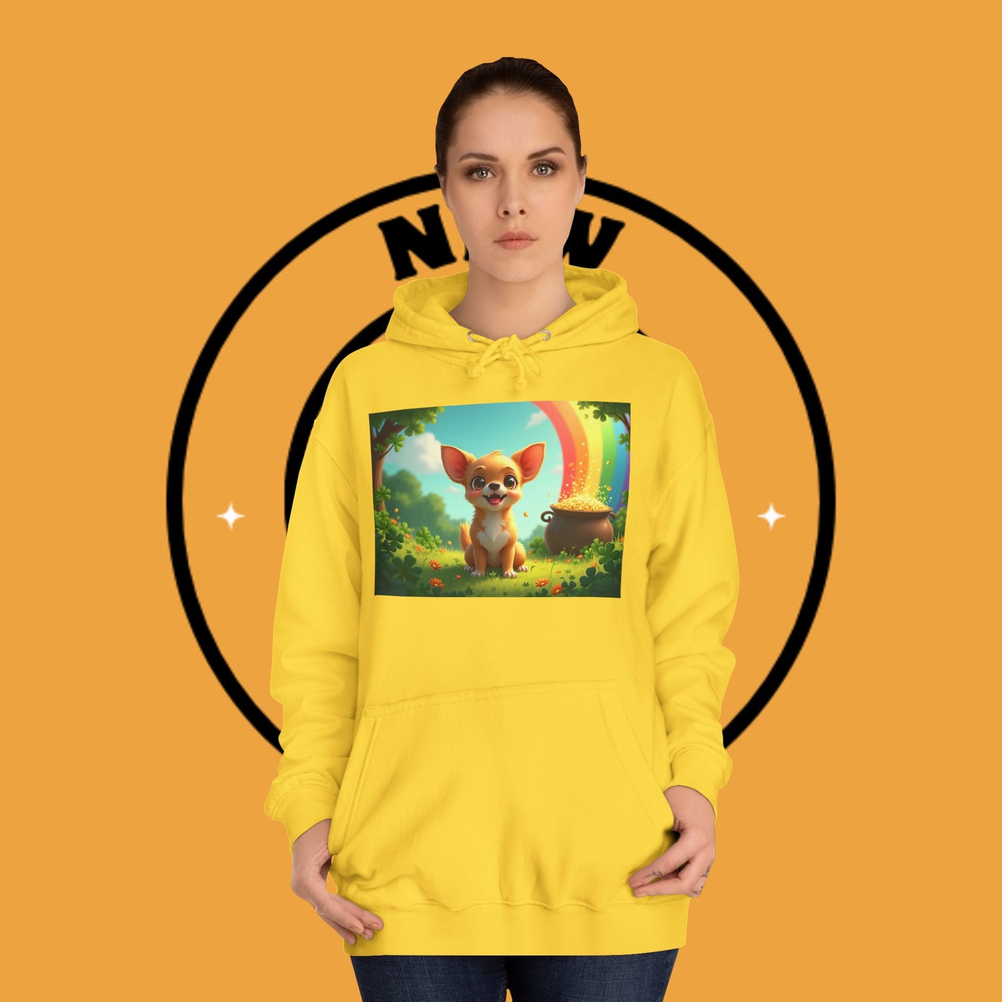 Lucky Rainbow Chihuahua Hoodie - St. Patrick's Day Magical Puppy Sweatshirt