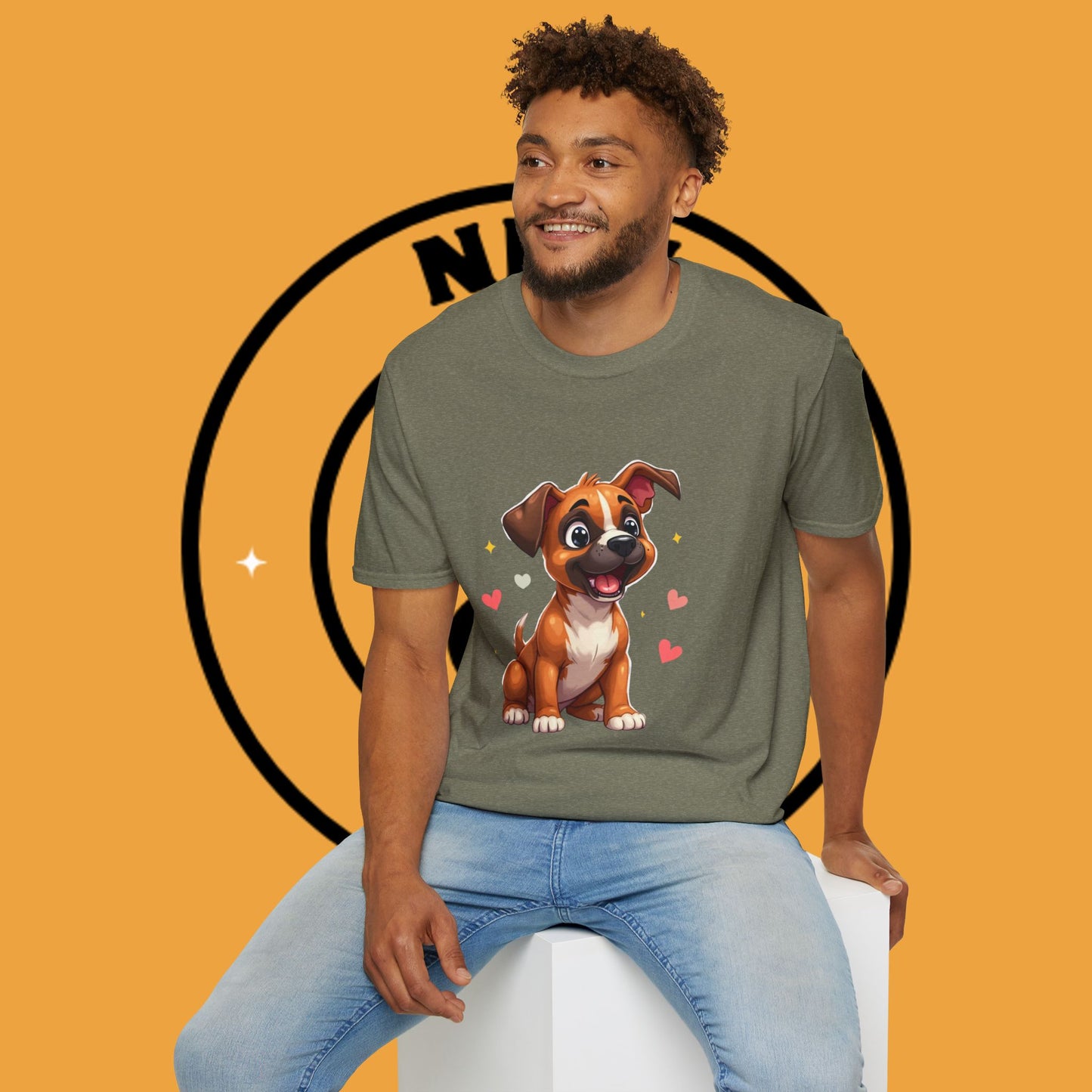 Cute Boxer Puppy Love T-Shirt - Happy Dog Heart Design Tee for Dog Lovers