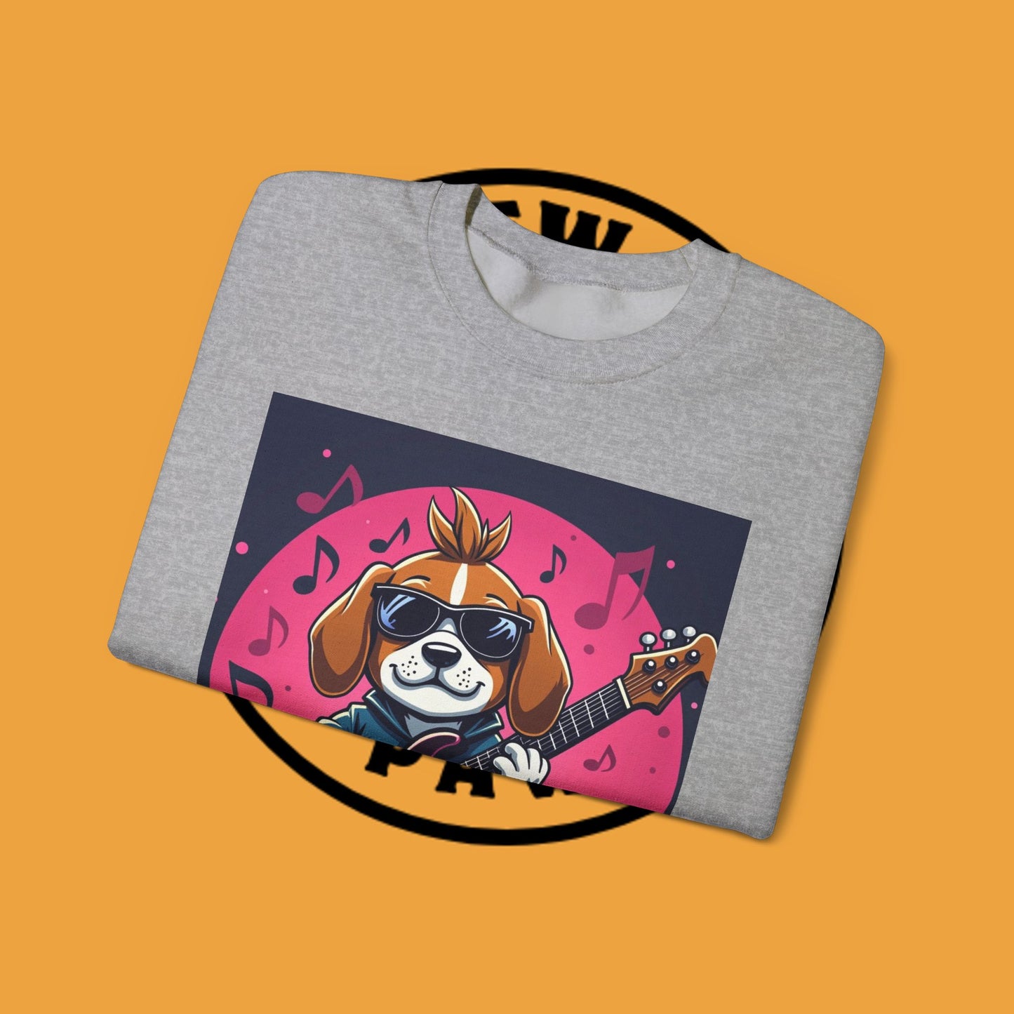 Dog Lover Crewneck Sweatshirt - Beagle Rockstar ๐ธ ROCK STAR BEAGLE SWEATSHIRT - UNLEASH YOUR INNER ROCKSTAR! ๐ธ