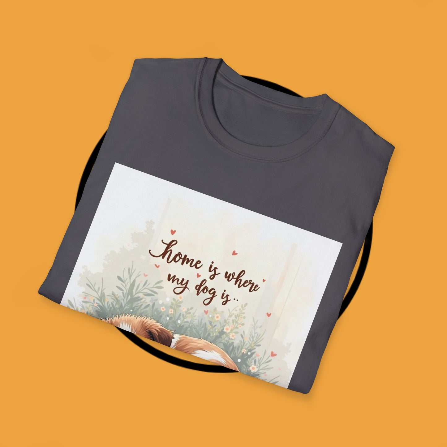 "Home Is Where My Dog Is" T-Shirt - Cute Sleeping Puppy Design | Dog Lover Gift Tee