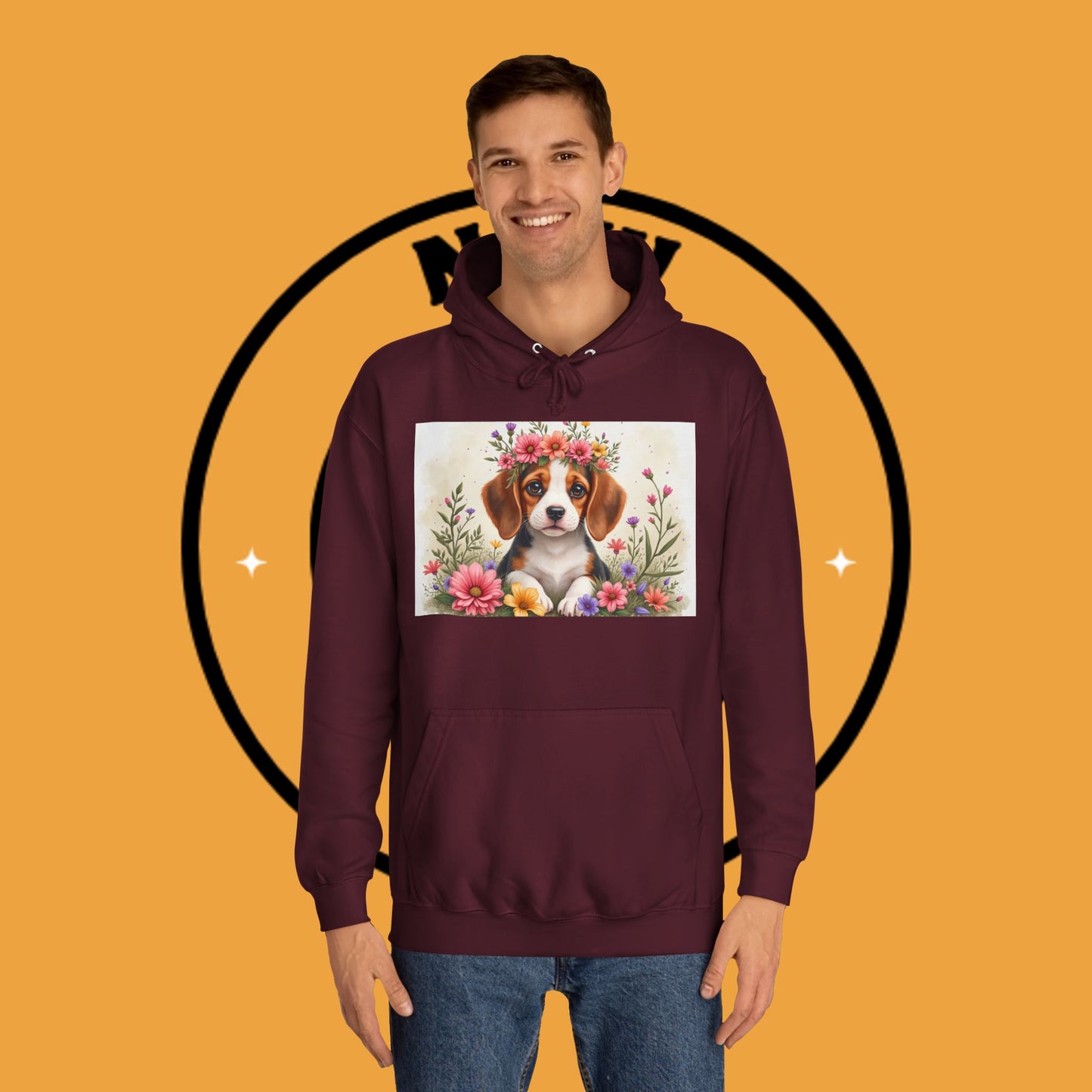 ๐ธ Enchanted Garden Beagle Hoodie - Where Cuteness Blooms! ๐ถ - Unisex Hoodie