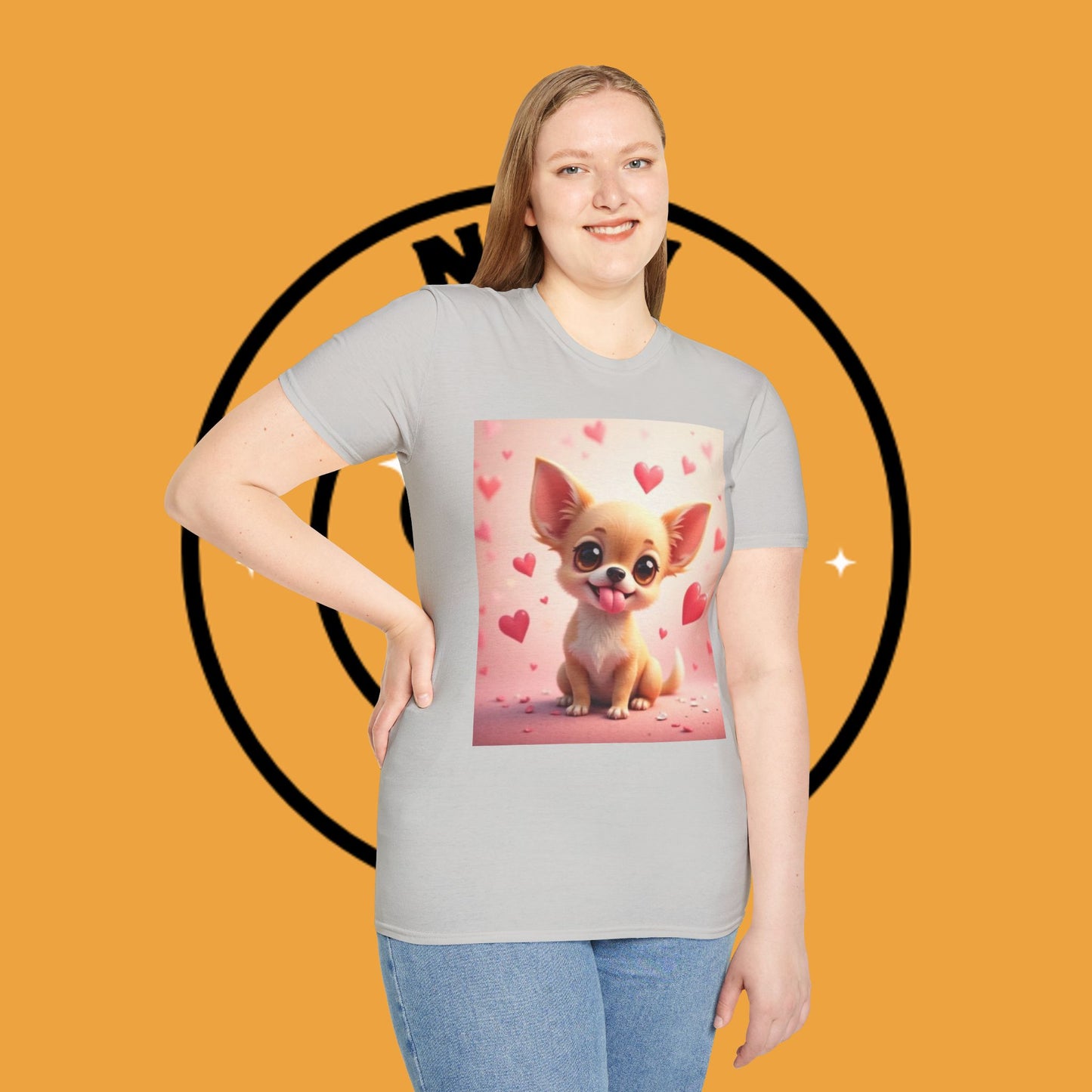 Cute Chihuahua Puppy Love Heart T-Shirt - Funny Dog Lover Gift Tee | Kawaii Pet Apparel