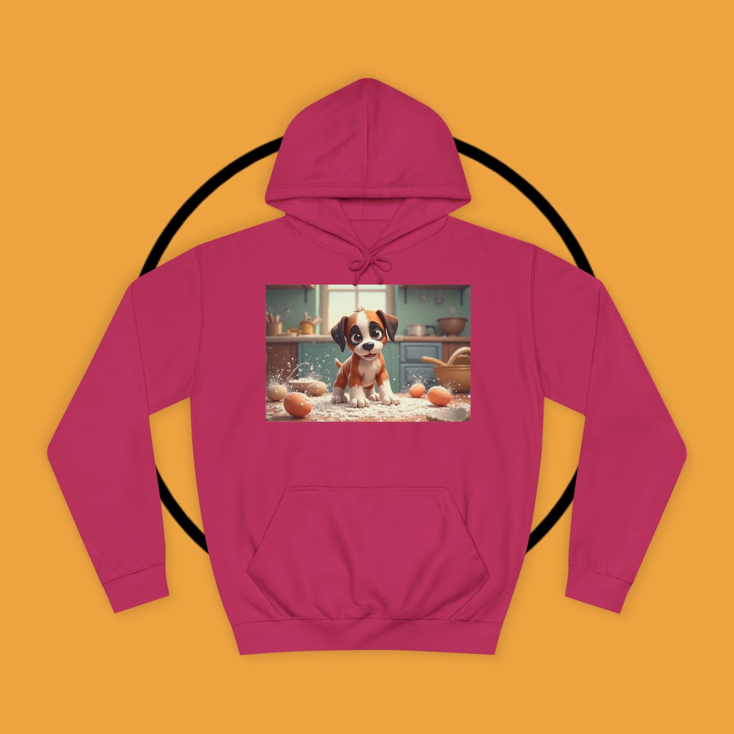 Adorable Mischievous Boxer Puppy Hoodie - Cute Kitchen Chaos Design | Dog Lover Gift