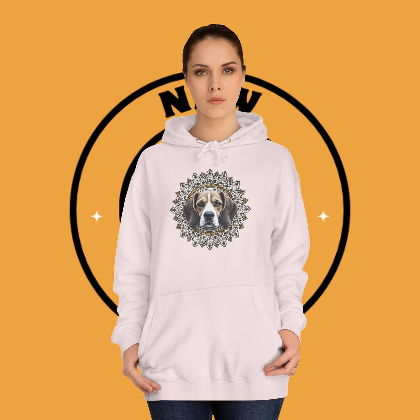 🕉️ Sacred Beagle Mandala Hoodie - Where Spirituality Meets Canine Love! ✨Royal Beagle Mandala Hoodie 🐾✨- Unisex Hoodie
