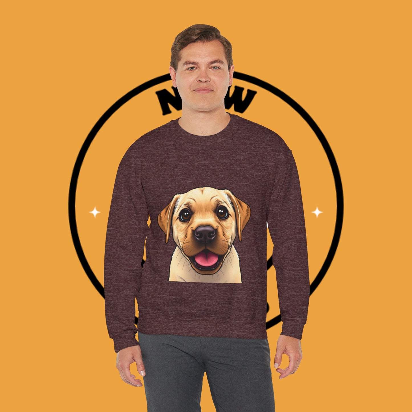 Labrador Puppy Crewneck Sweatshirt - Cartoon Dog Digital Art