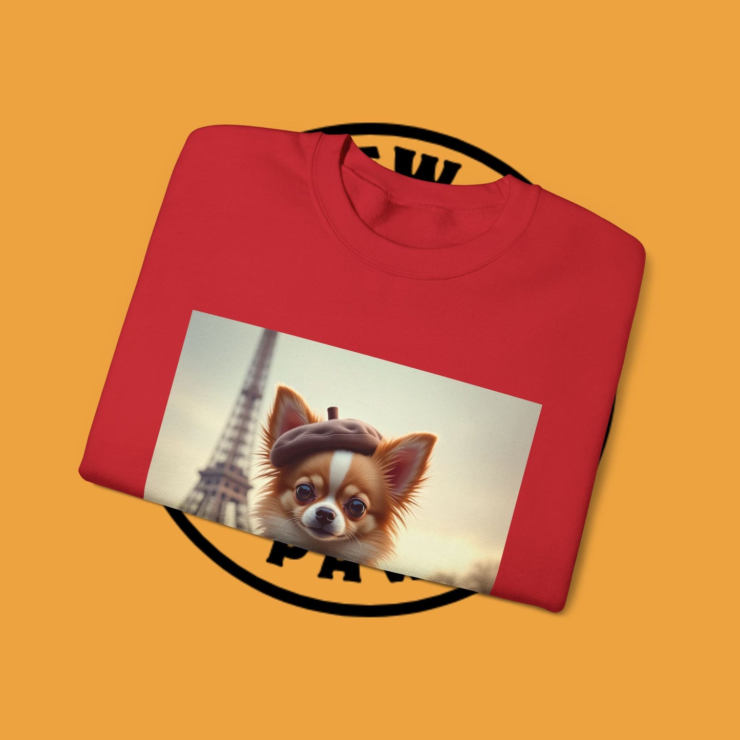 Parisian Chihuahua Beret Sweatshirt | French Dog Eiffel Tower Design | Travel Lover Gift
