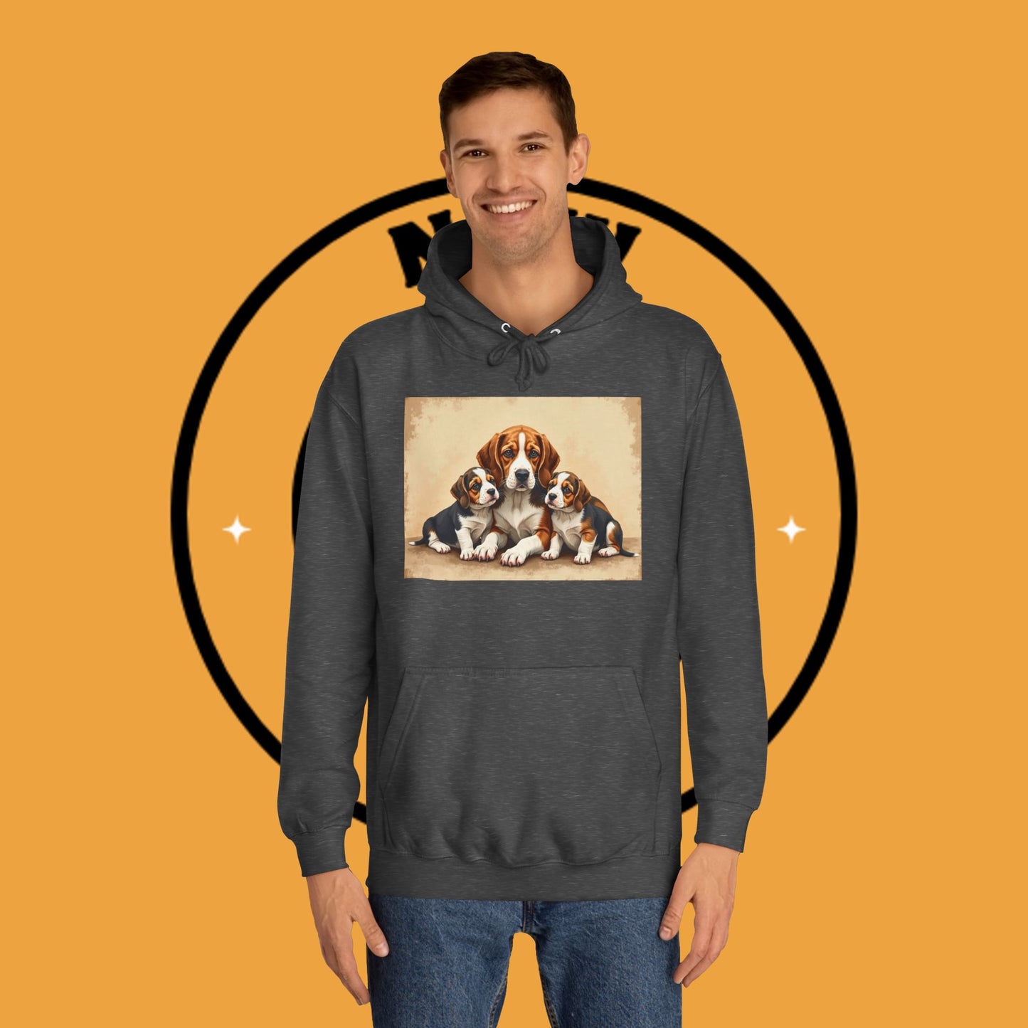 π¨βπ©βπ§βπ¦ Beagle Family Portrait Hoodie - Love Multiplied by Three! πΎ - Unisex Hoodie