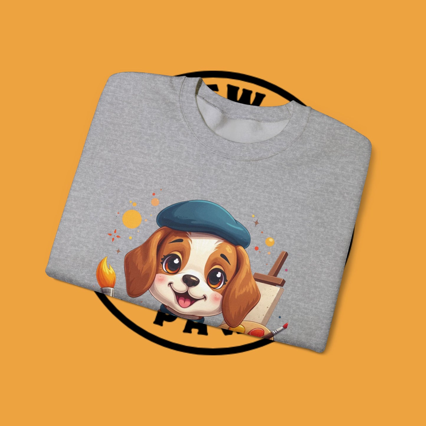 Dog Lover Crewneck Sweatshirt - Beagle Artista π¨ ARTIST BEAGLE SWEATSHIRT - UNLEASH YOUR CREATIVITY! π¨