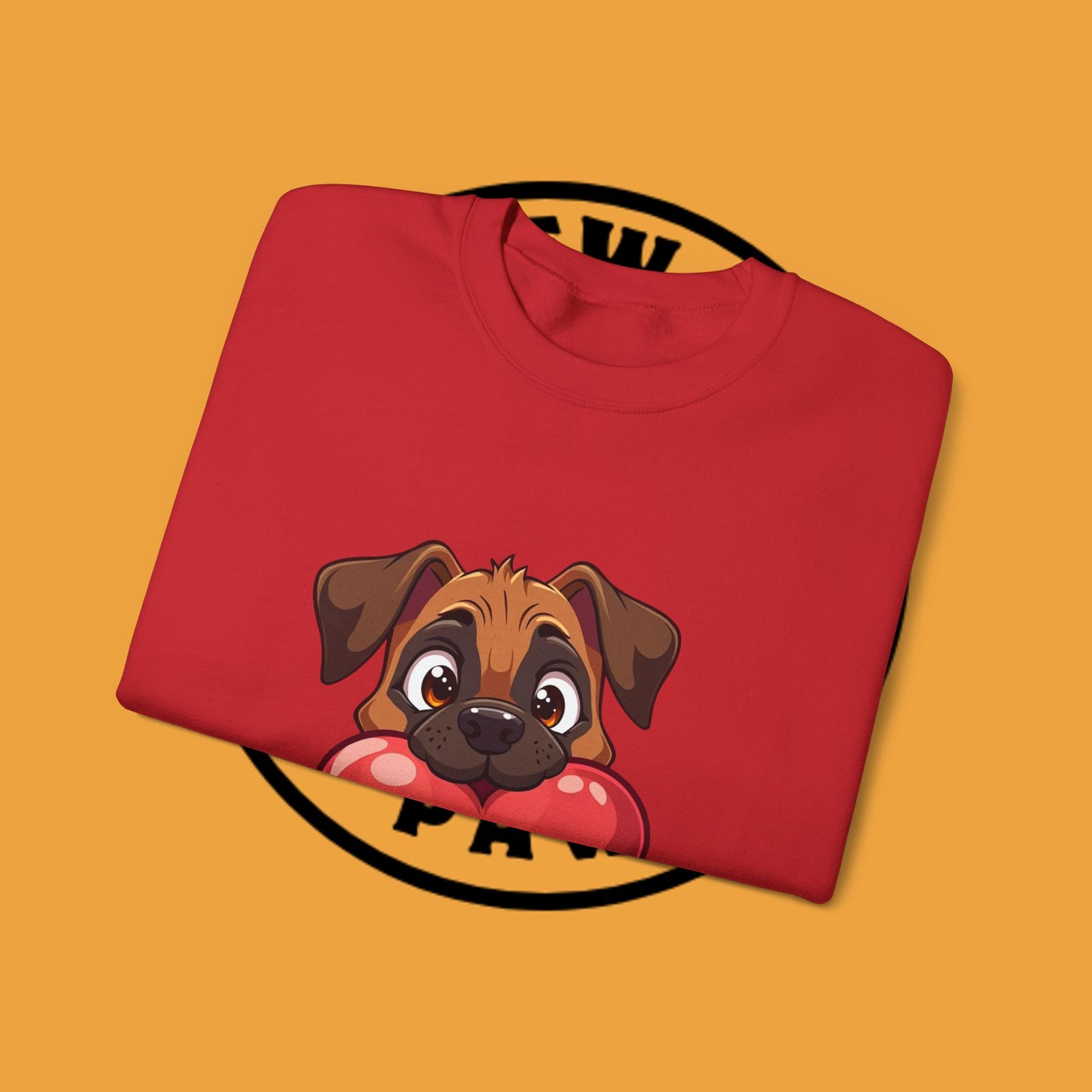 Adorable Puppy Love Heart Crewneck Sweatshirt - Perfect Gift for Dog Lovers