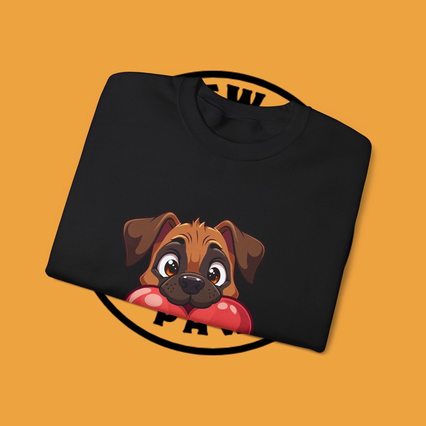 Adorable Puppy Love Heart Crewneck Sweatshirt - Perfect Gift for Dog Lovers