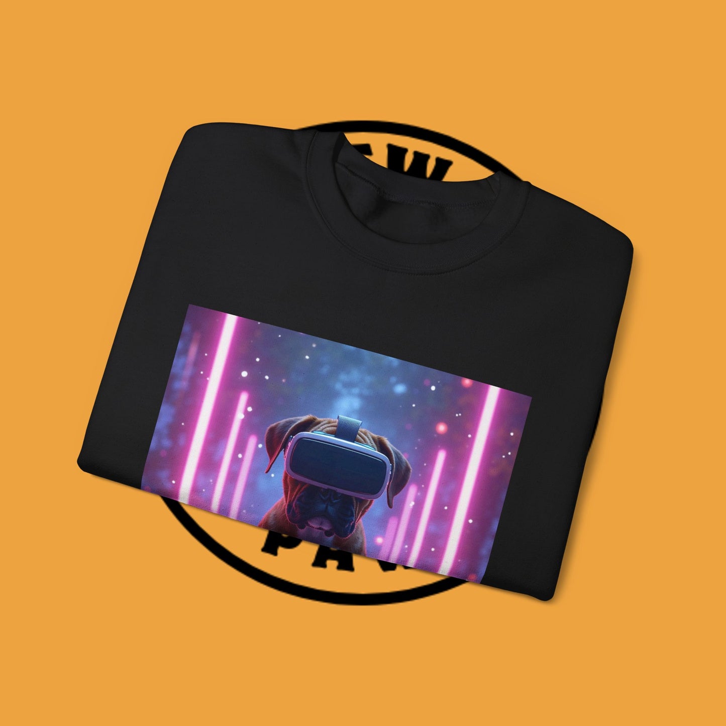 VR Gaming Boxer Dog Crewneck Sweatshirt | Funny Gamer Gift | Virtual Reality Puppy Design