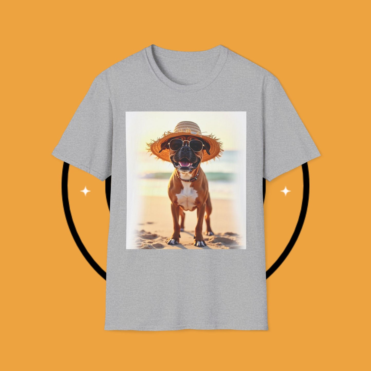 "Vacation Boxer Beach Vibes" Premium Summer T-Shirt / Beach Boxer Dog T-Shirt - Vacation Vibes Summer Pup Tee