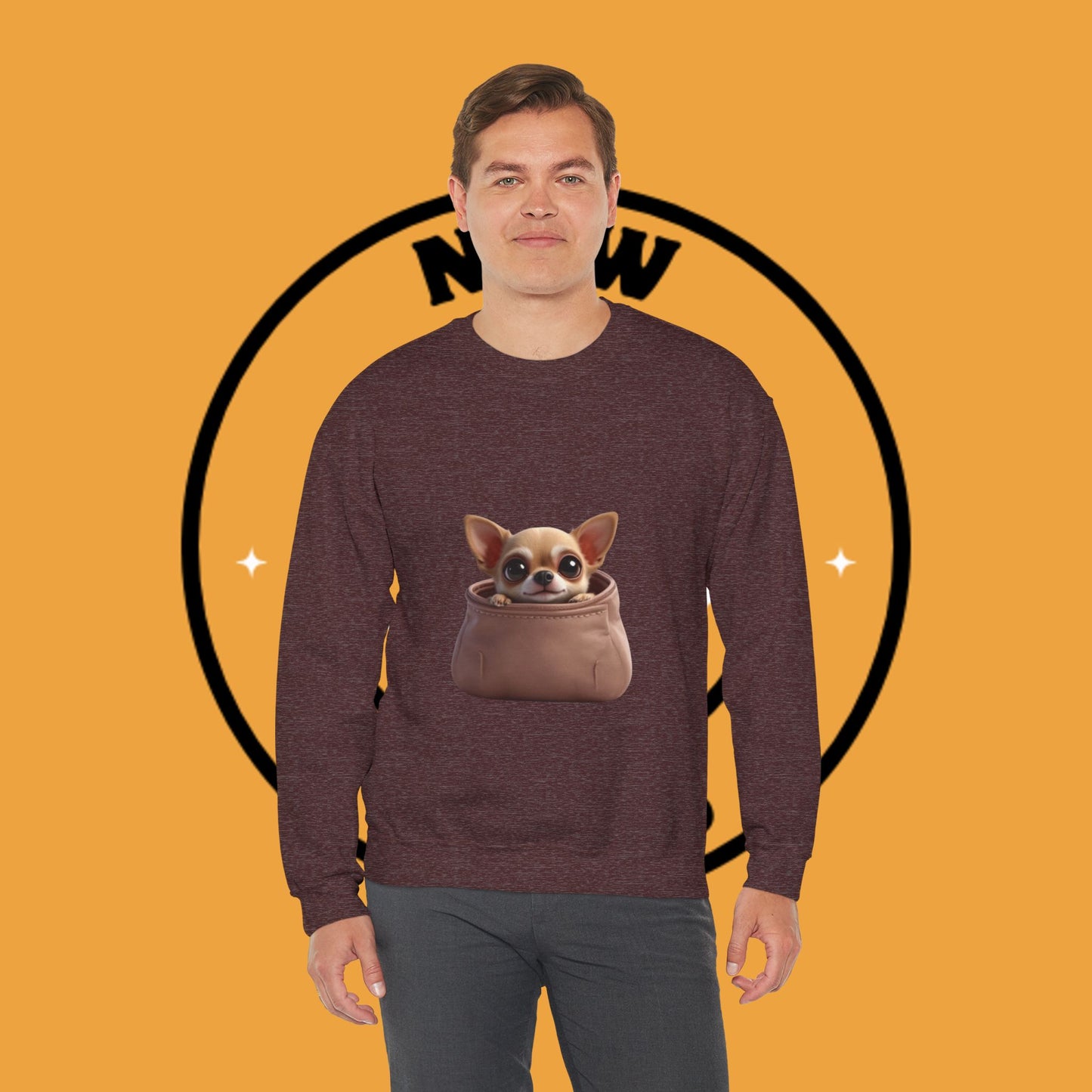 Pocket Chihuahua Sweatshirt - Cute Purse Puppy Design | Small Dog Lover Gift Crewneck