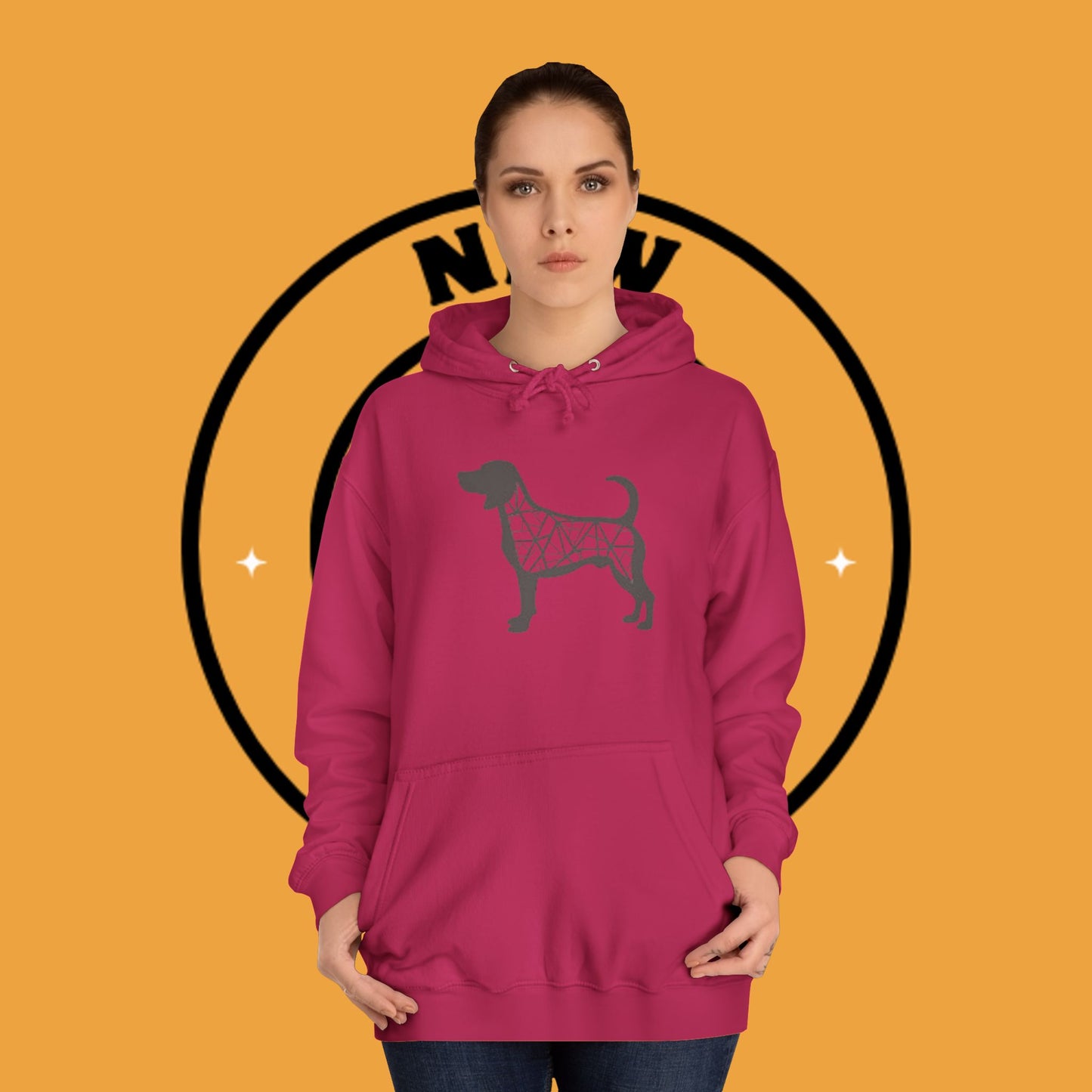 πΊ Geometric Beagle Hoodie - Modern Art Meets Canine Love! π¨ - Unisex Hoodie