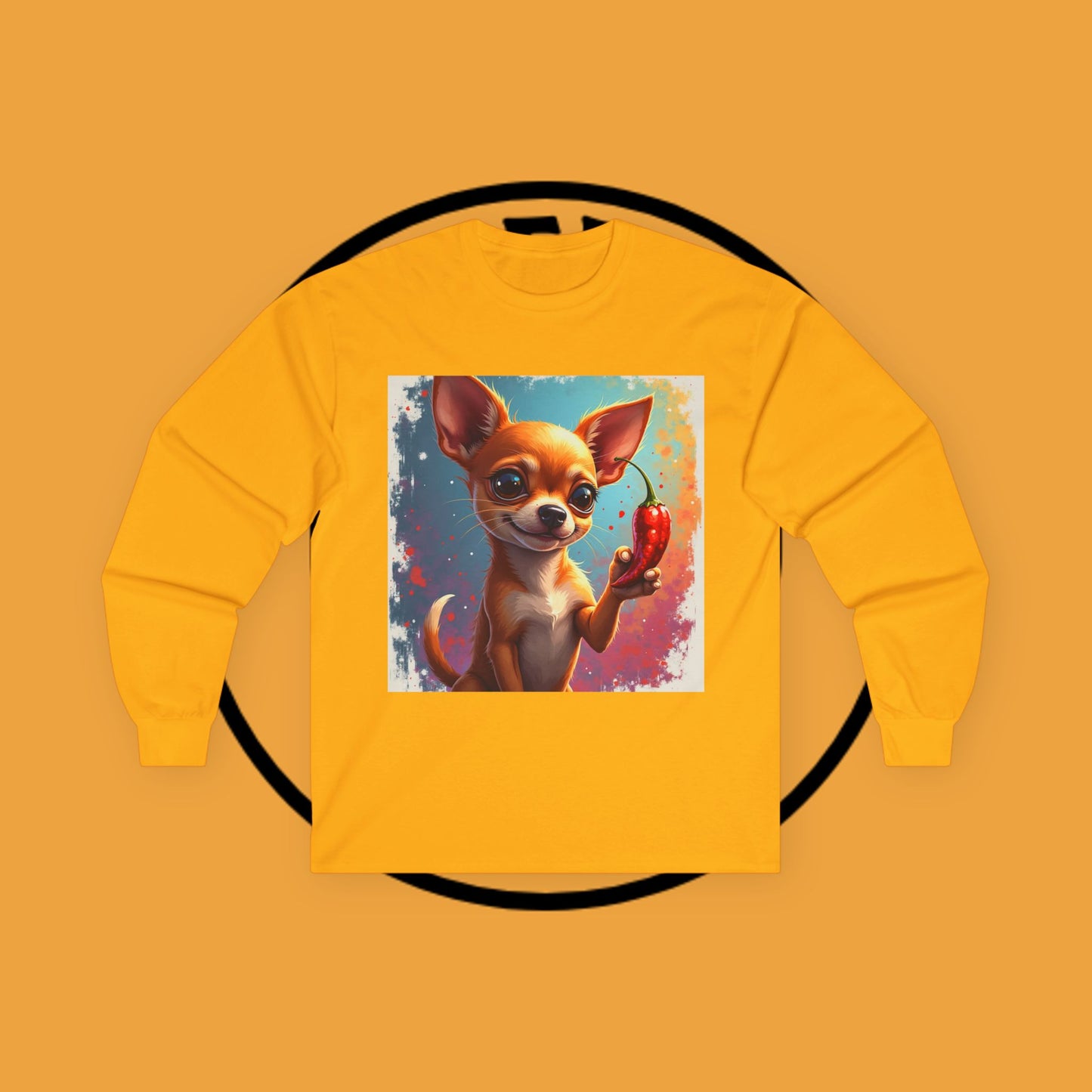 🌶️ Spicy Chihuahua Long Sleeve Tee - Premium Digital Art Design