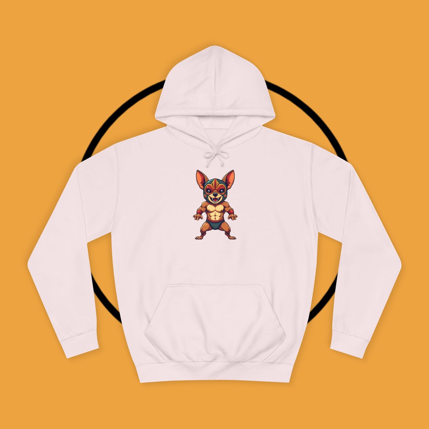 "Luchador Chihuahua Wrestling Hoodie | Mexican Lucha Libre Dog Mask | Wrestler Pet Art | Funny Fighting Dog Gift"